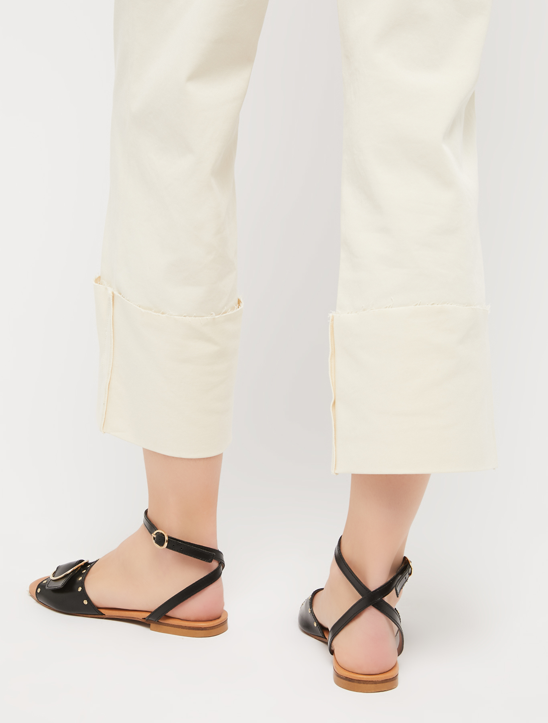 Trousers with turn-ups, white - Pennyblack Trousers with turn-ups - white - pennyblack