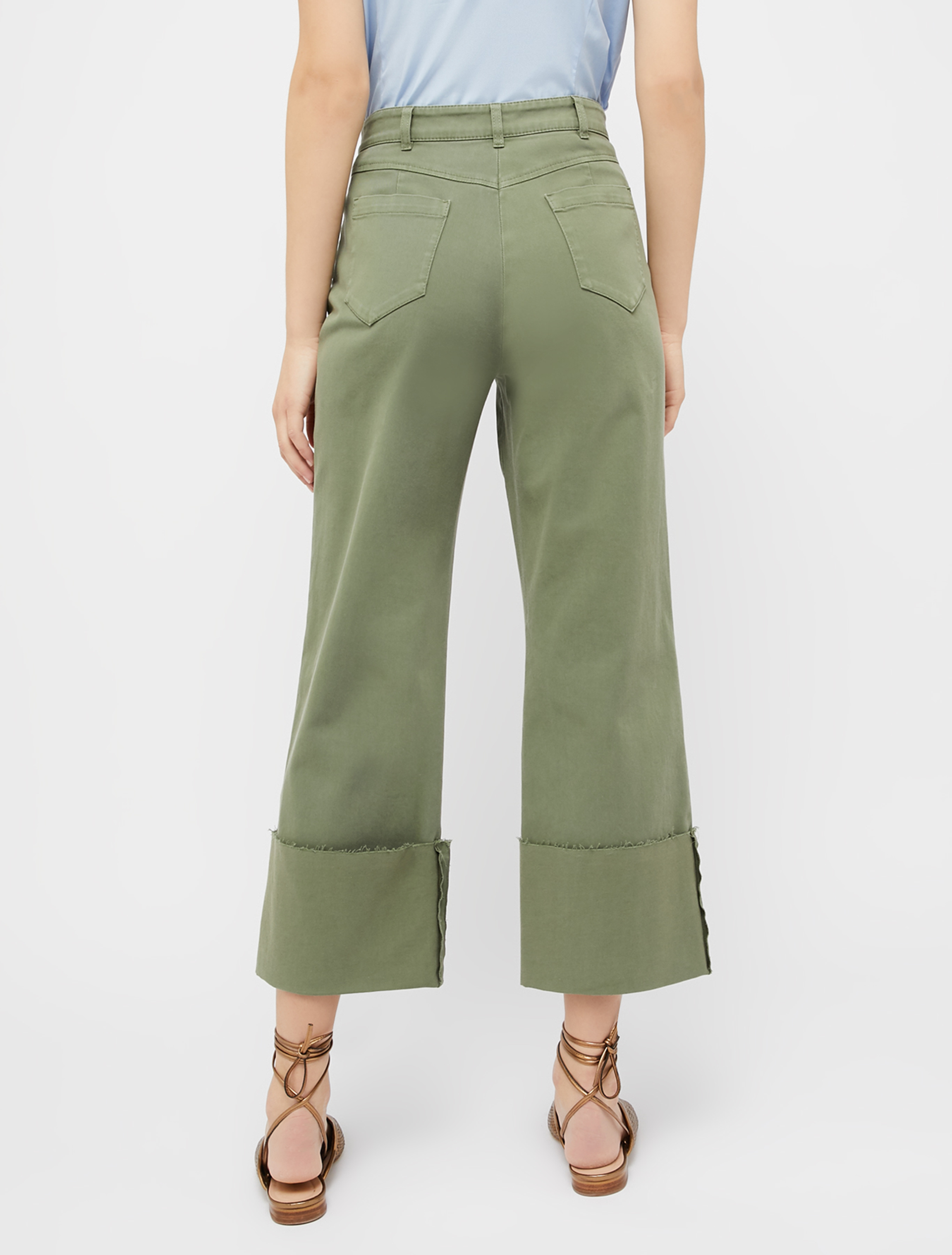 Trousers with turn-ups, khaki green - Pennyblack Trousers with turn-ups - khaki green - pennyblack