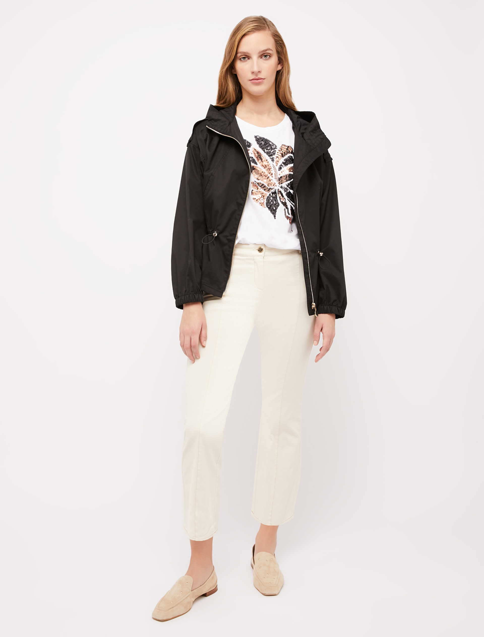 Cotton kick-flare trousers, white - Pennyblack Cotton kick-flare trousers - white - pennyblack