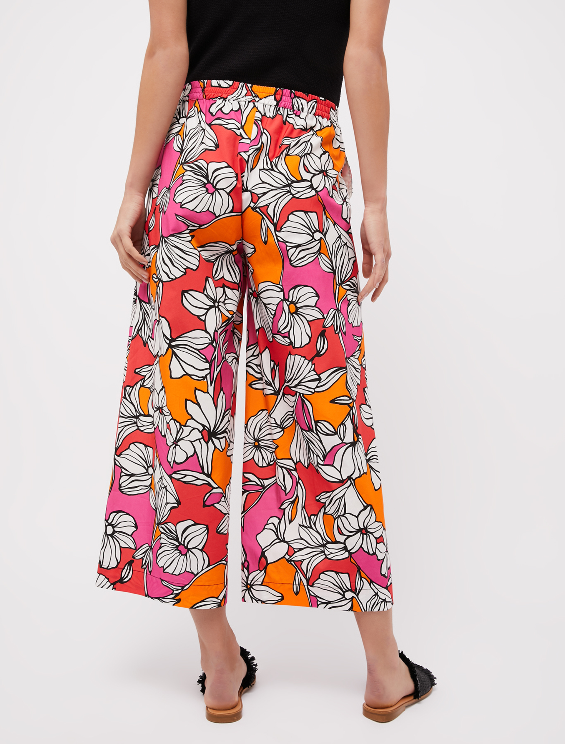 Cotton poplin trousers, burgundy pattern - Pennyblack Cotton poplin trousers - burgundy pattern - pennyblack