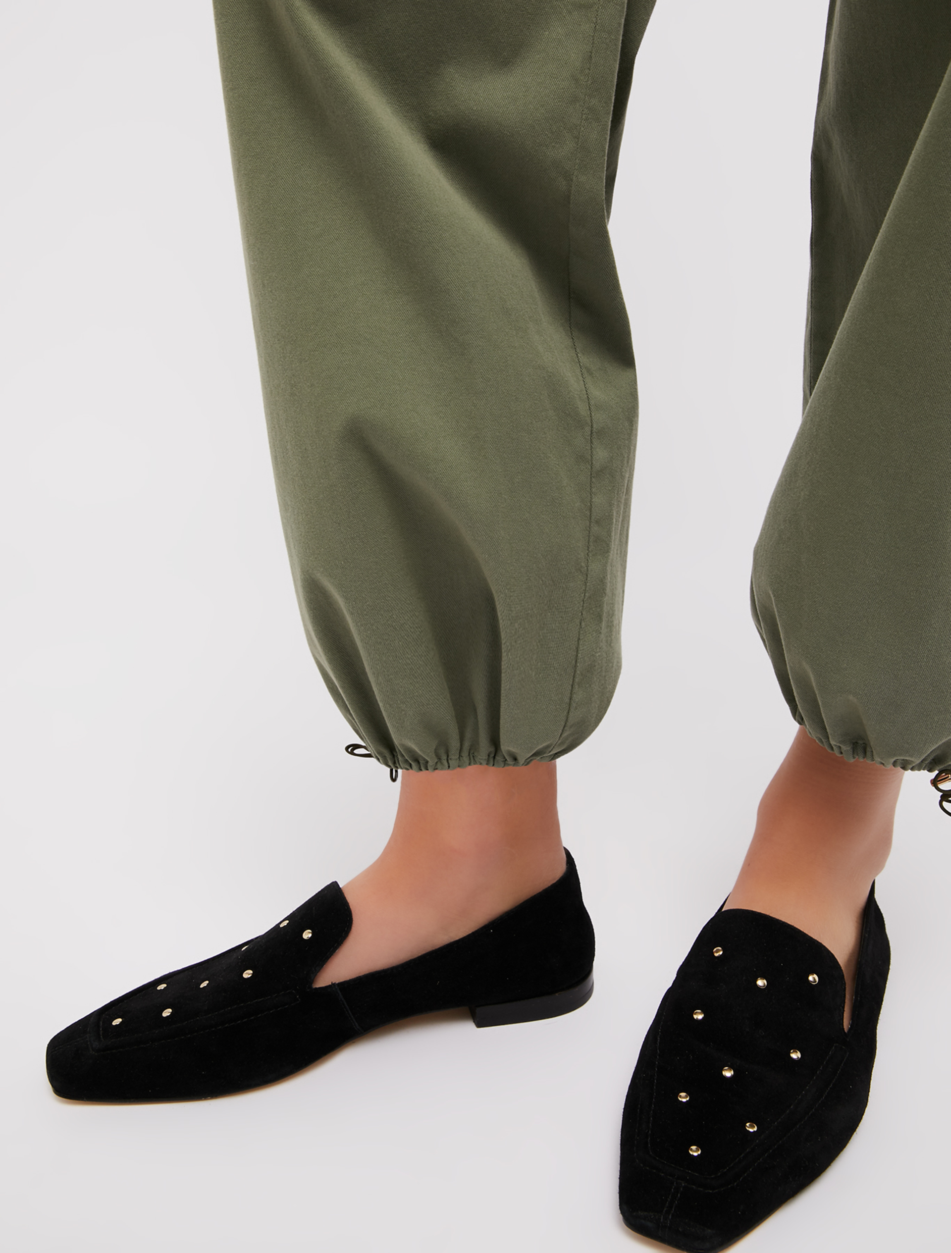 Cargo trousers in cotton piqué, khaki green - Pennyblack Cargo trousers in cotton piqué - khaki green - pennyblack