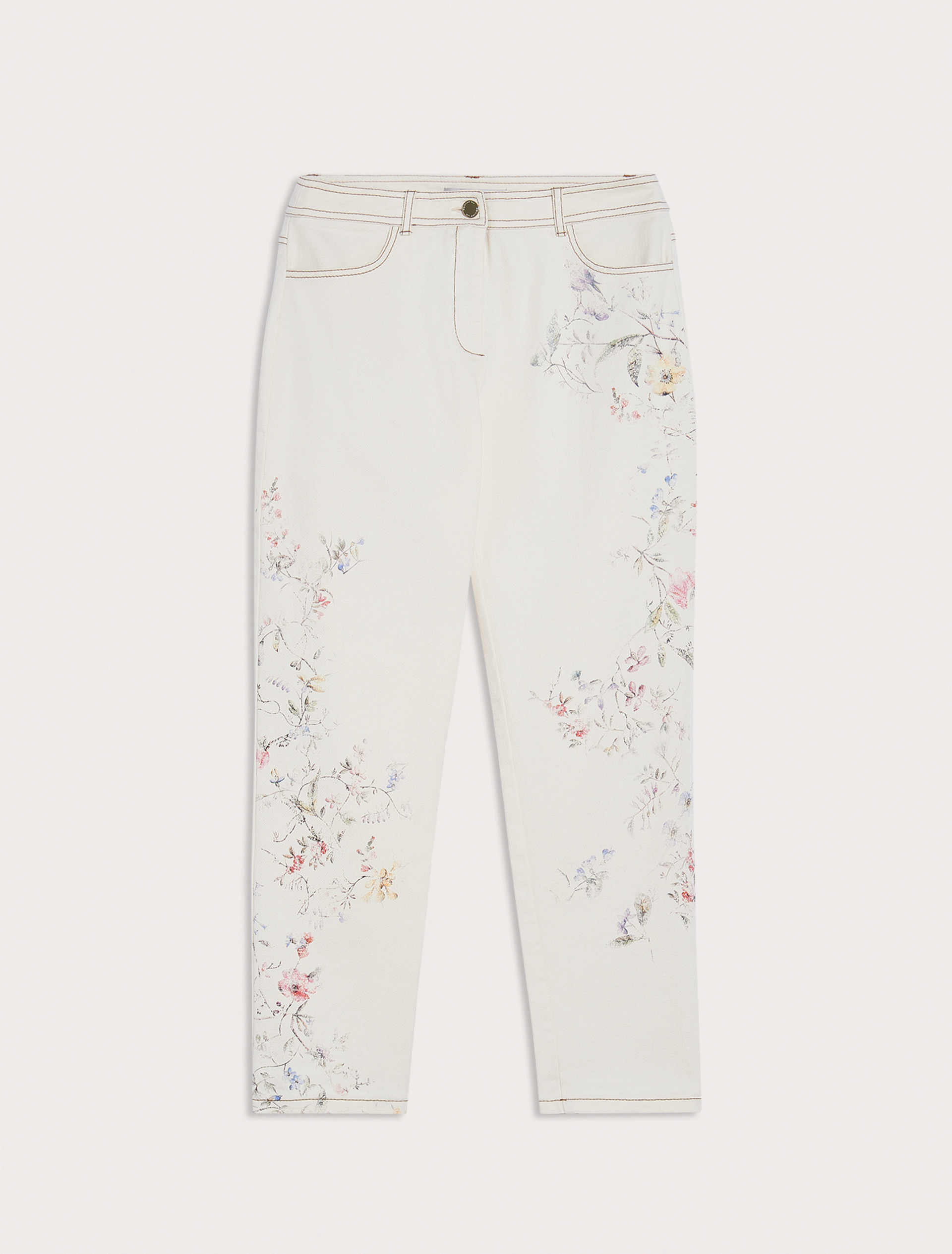 Trousers with floral branches, ivory pattern - Pennyblack Trousers with floral branches - ivory pattern - pennyblack