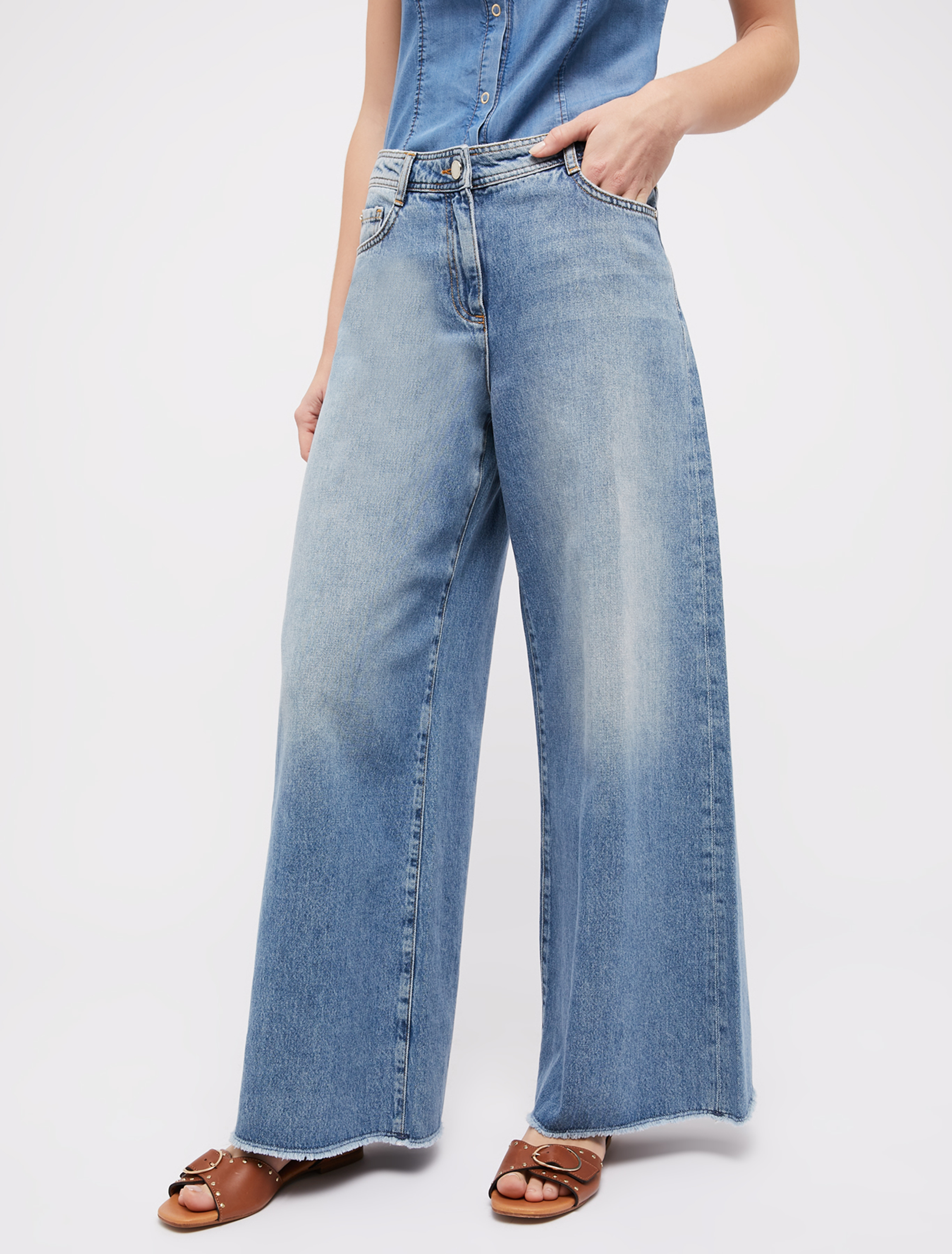 Faded palazzo jeans, midnight blue - Pennyblack Faded palazzo jeans - midnight blue - pennyblack