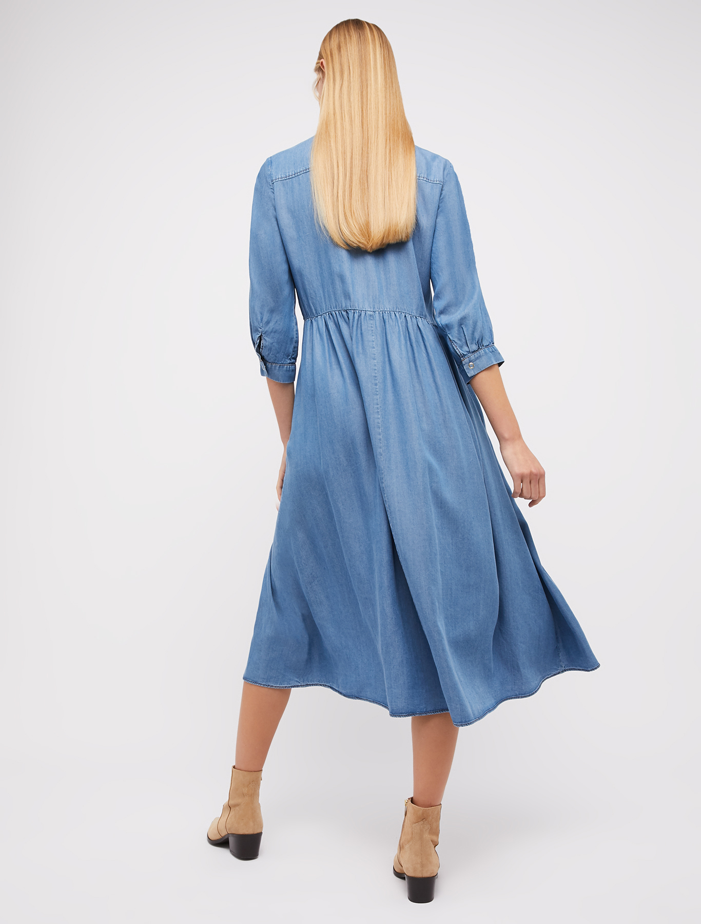 Flowing denim shirt dress, navy blue - Pennyblack Flowing denim shirt dress - navy blue - pennyblack