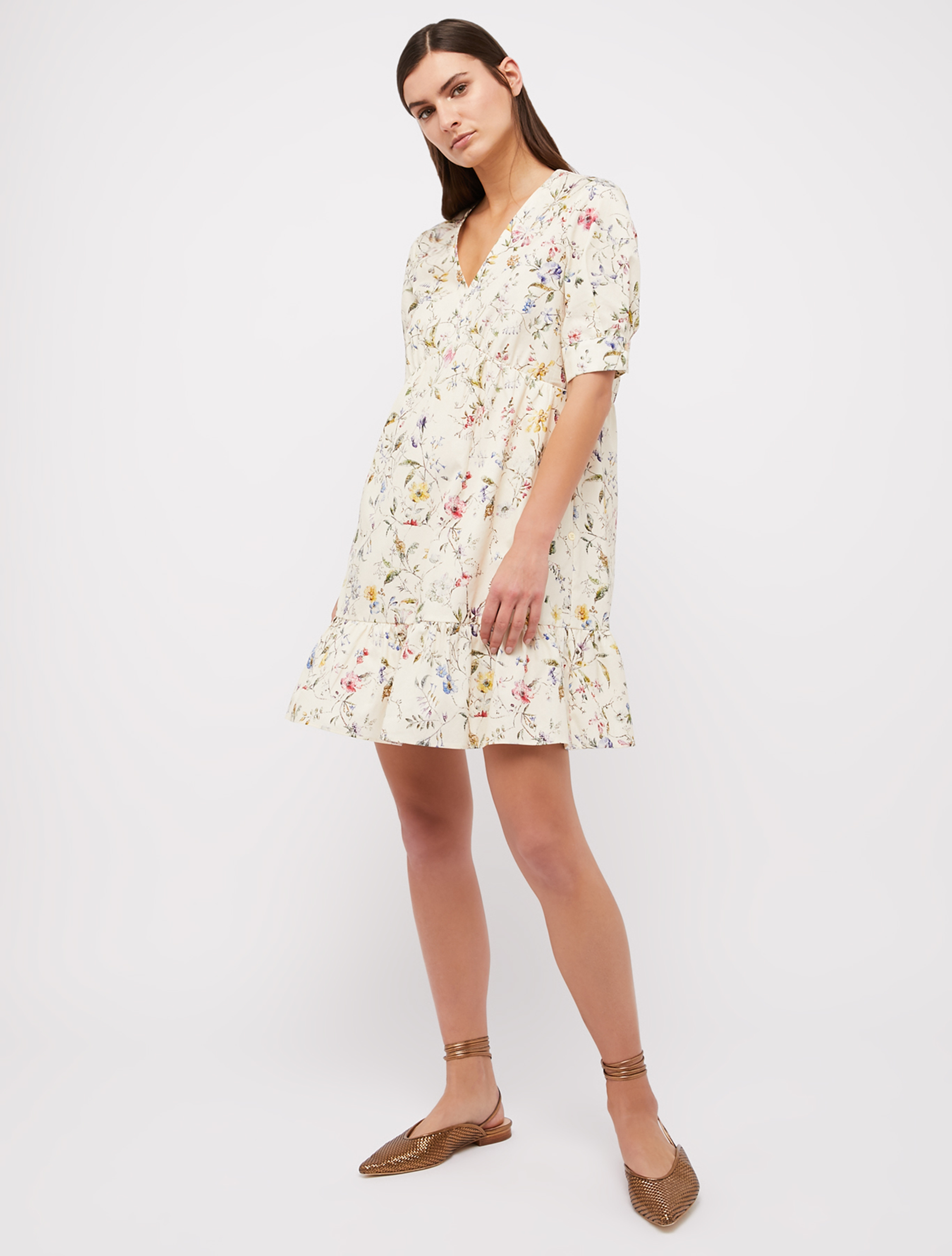 Cotton poplin dress, beige pattern - Pennyblack Cotton poplin dress - beige pattern - pennyblack