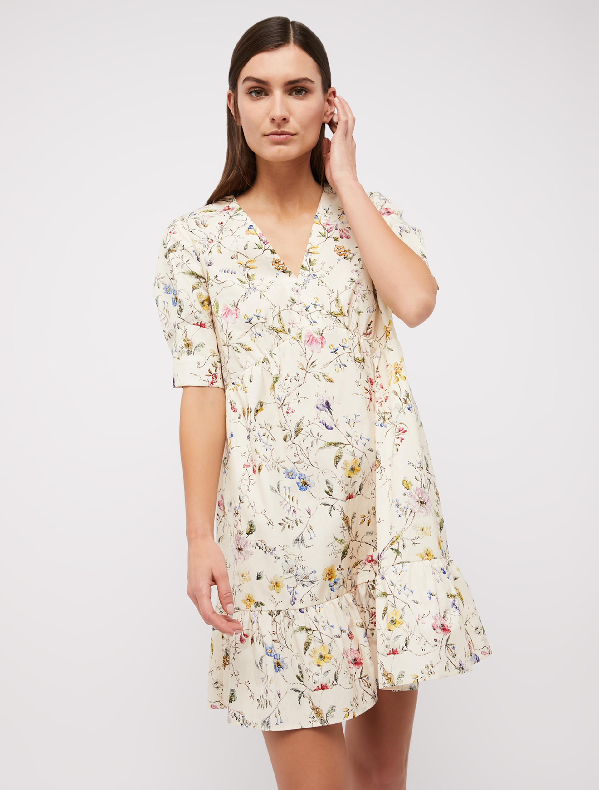 Cotton poplin dress, beige pattern - Pennyblack Cotton poplin dress - beige pattern - pennyblack