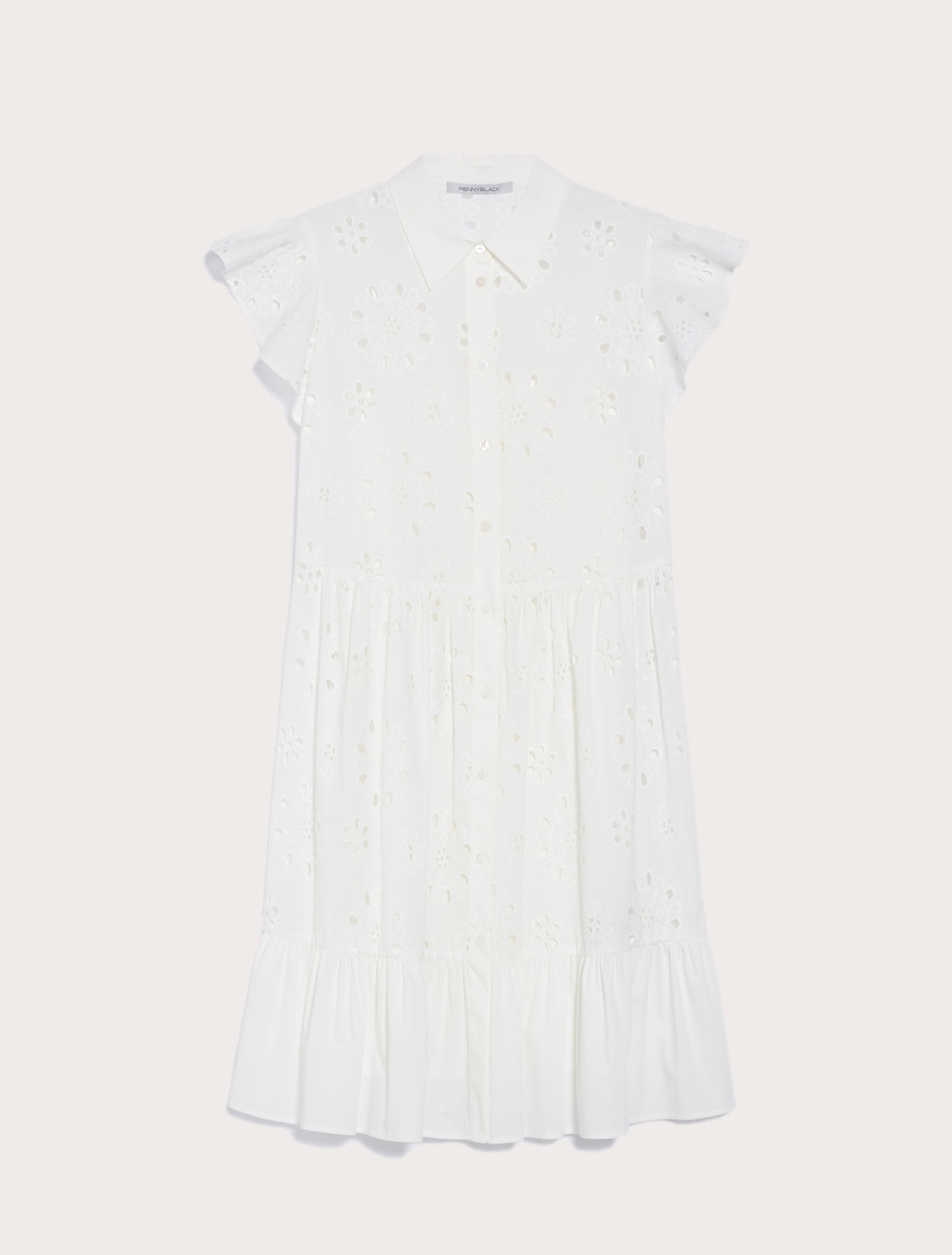 Broderie anglaise cotton shirt dress, white - Pennyblack Broderie anglaise cotton shirt dress - white - pennyblack
