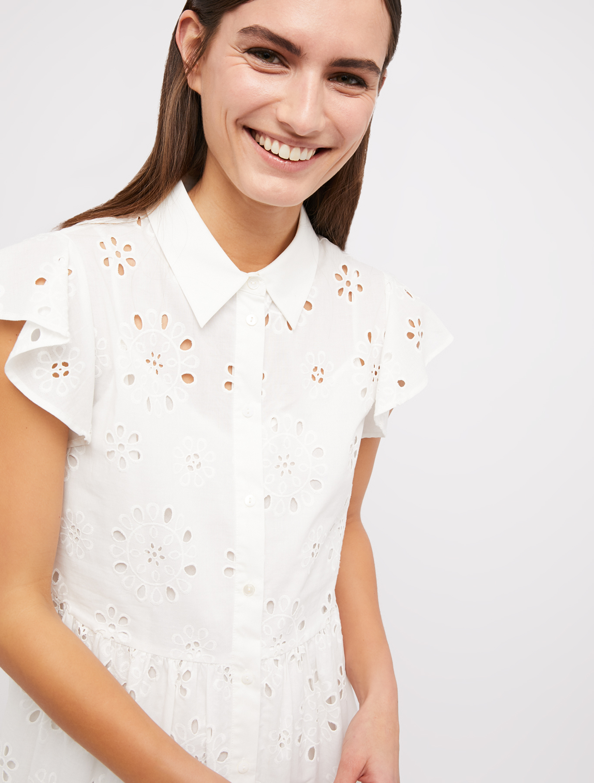 Broderie anglaise cotton shirt dress, white - Pennyblack Broderie anglaise cotton shirt dress - white - pennyblack