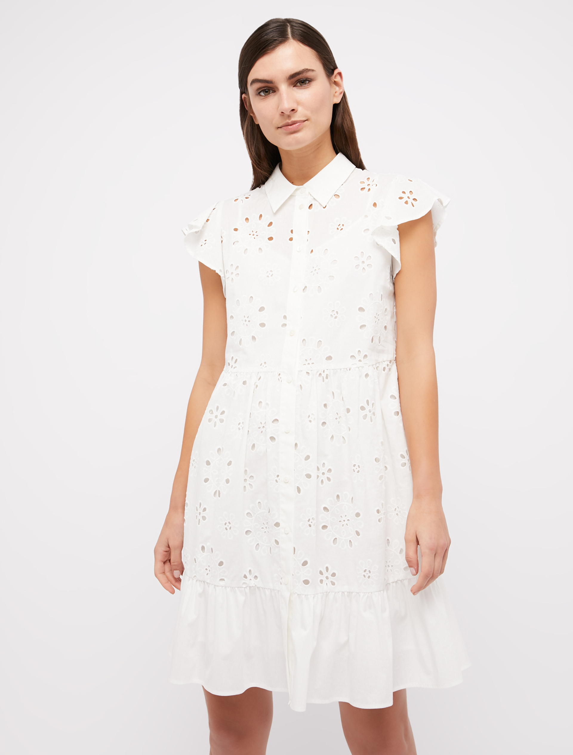 Broderie anglaise cotton shirt dress, white - Pennyblack Broderie anglaise cotton shirt dress - white - pennyblack