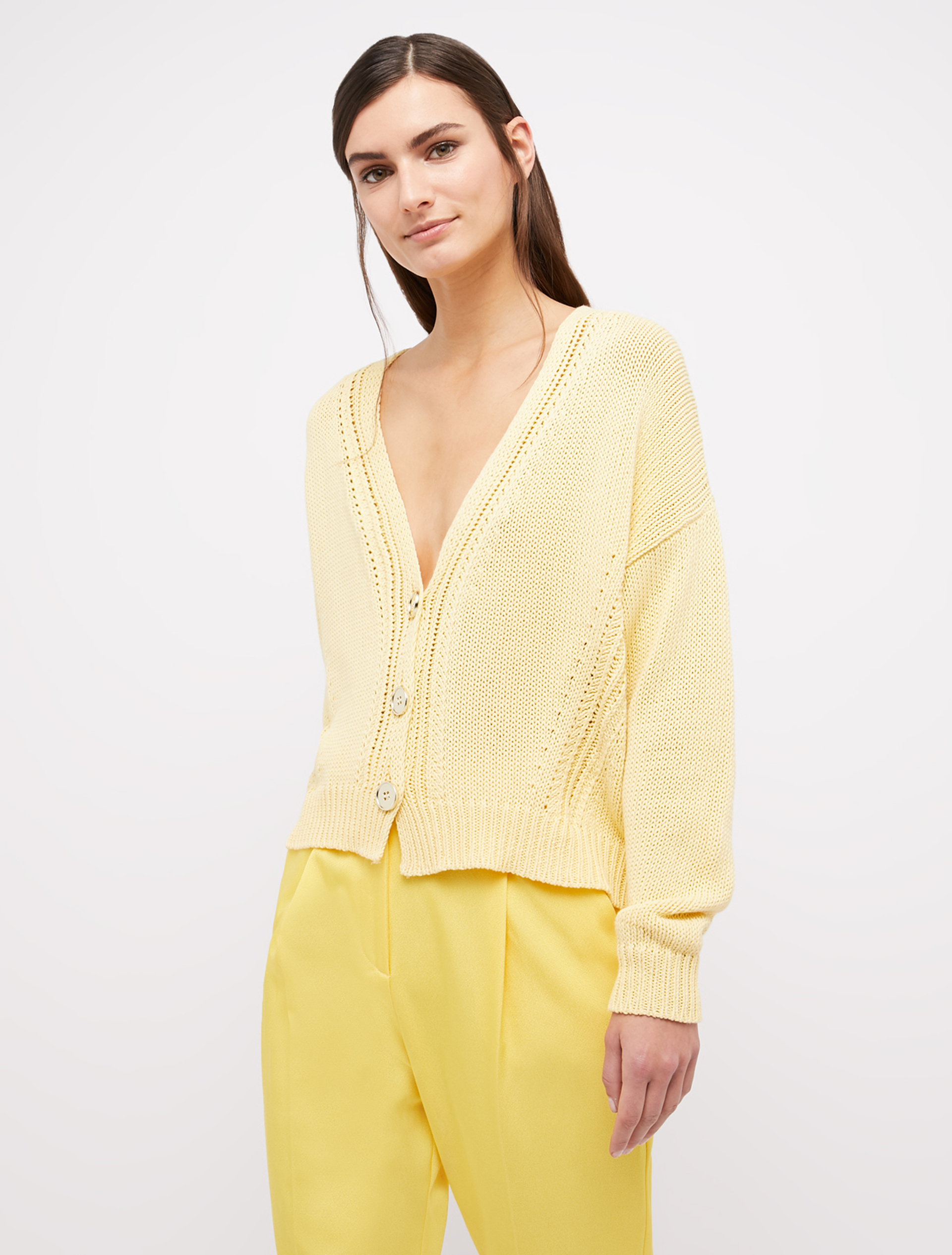 Cotton-yarn cardigan, lemon - Pennyblack Cotton-yarn cardigan - lemon - pennyblack