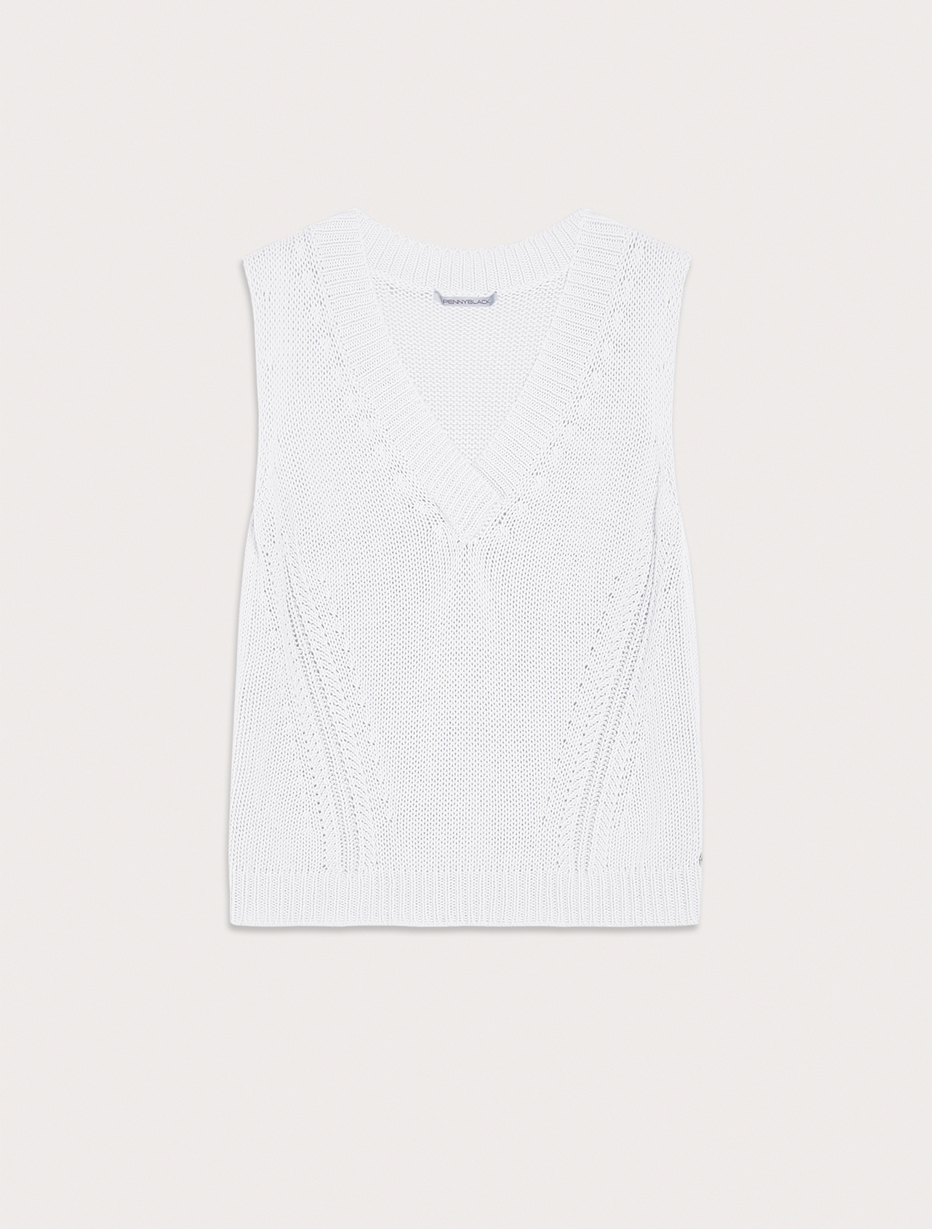 Cotton-yarn gilet, ivory - Pennyblack Cotton-yarn gilet - ivory - pennyblack