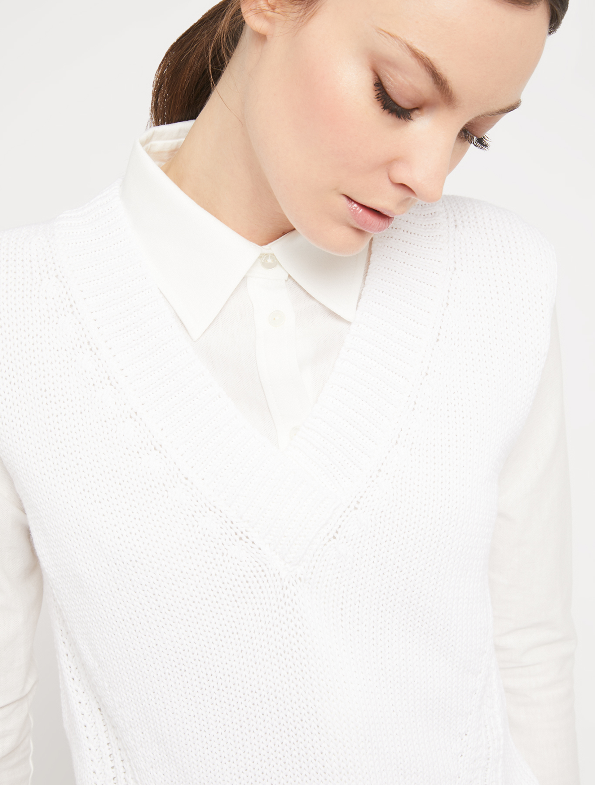 Cotton-yarn gilet, ivory - Pennyblack Cotton-yarn gilet - ivory - pennyblack