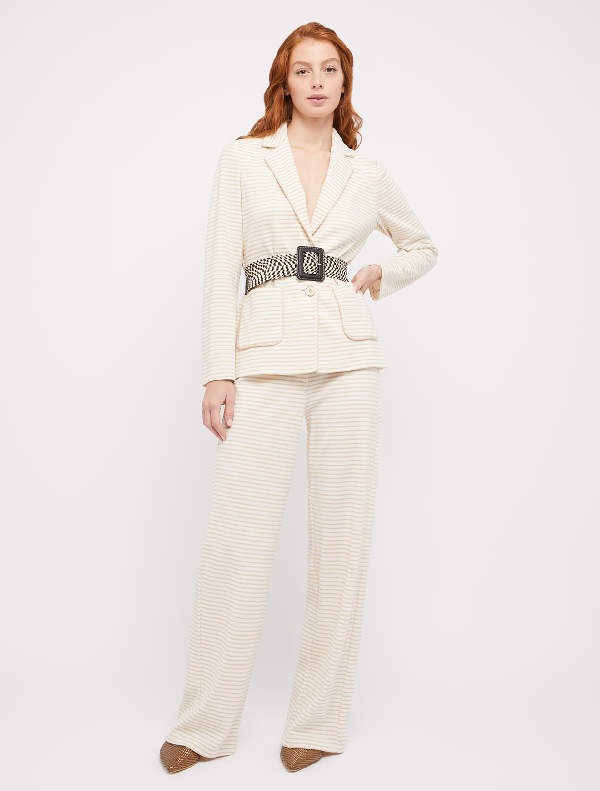 Piqué jersey trousers, beige pattern - Pennyblack Piqué jersey trousers - beige pattern - pennyblack