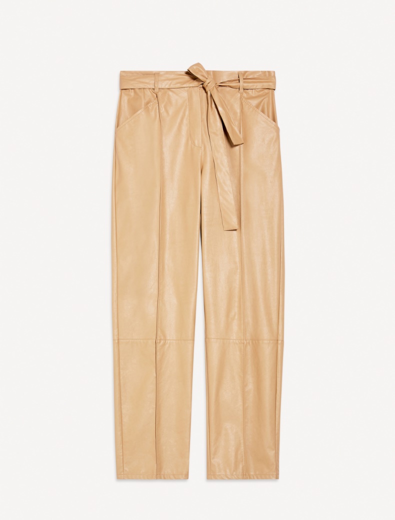 Pantaloni in jersey spalmato, marrone - Pennyblack