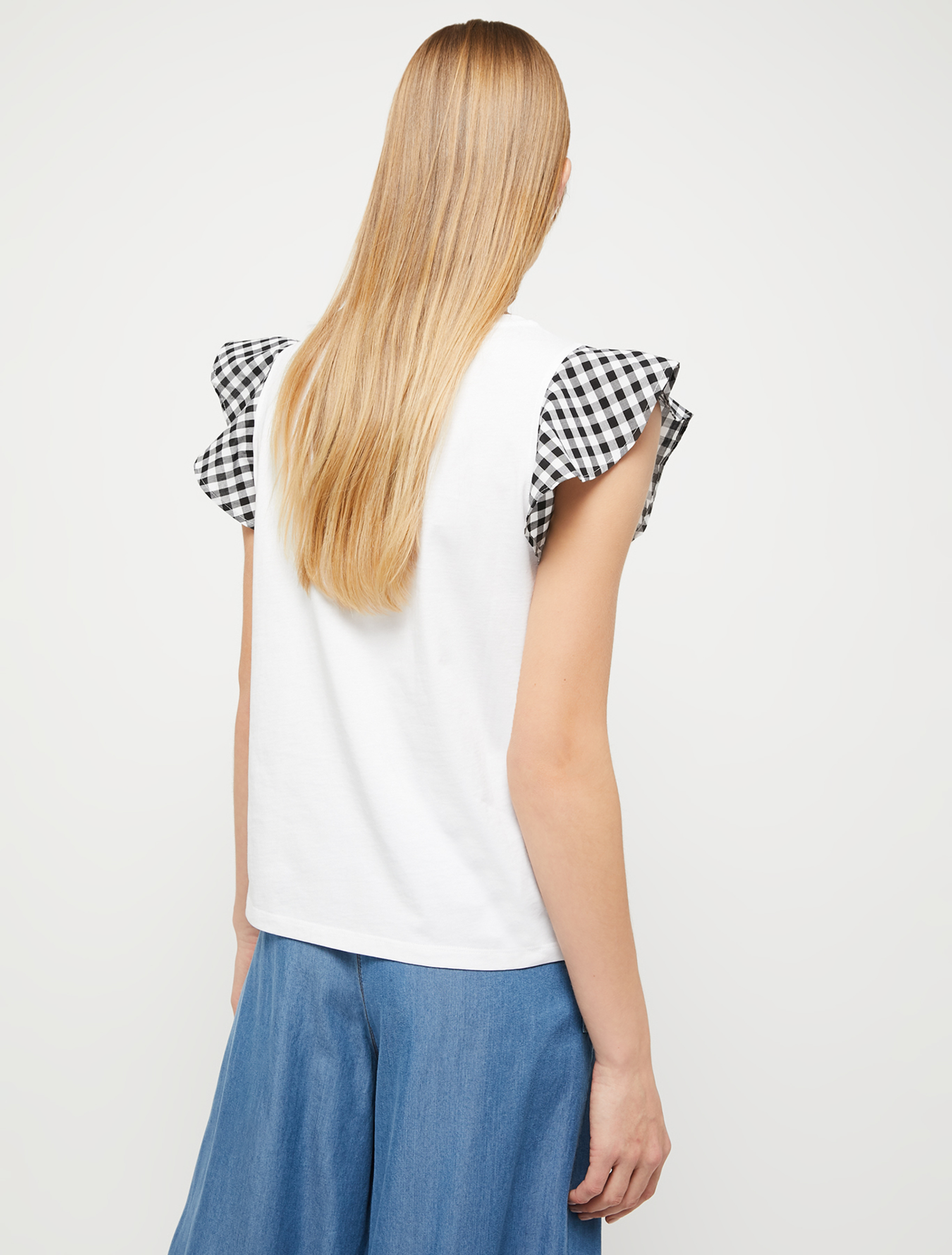 T-shirt con quadretti Vichy, bianco - Pennyblack T-shirt con quadretti Vichy - bianco - pennyblack
