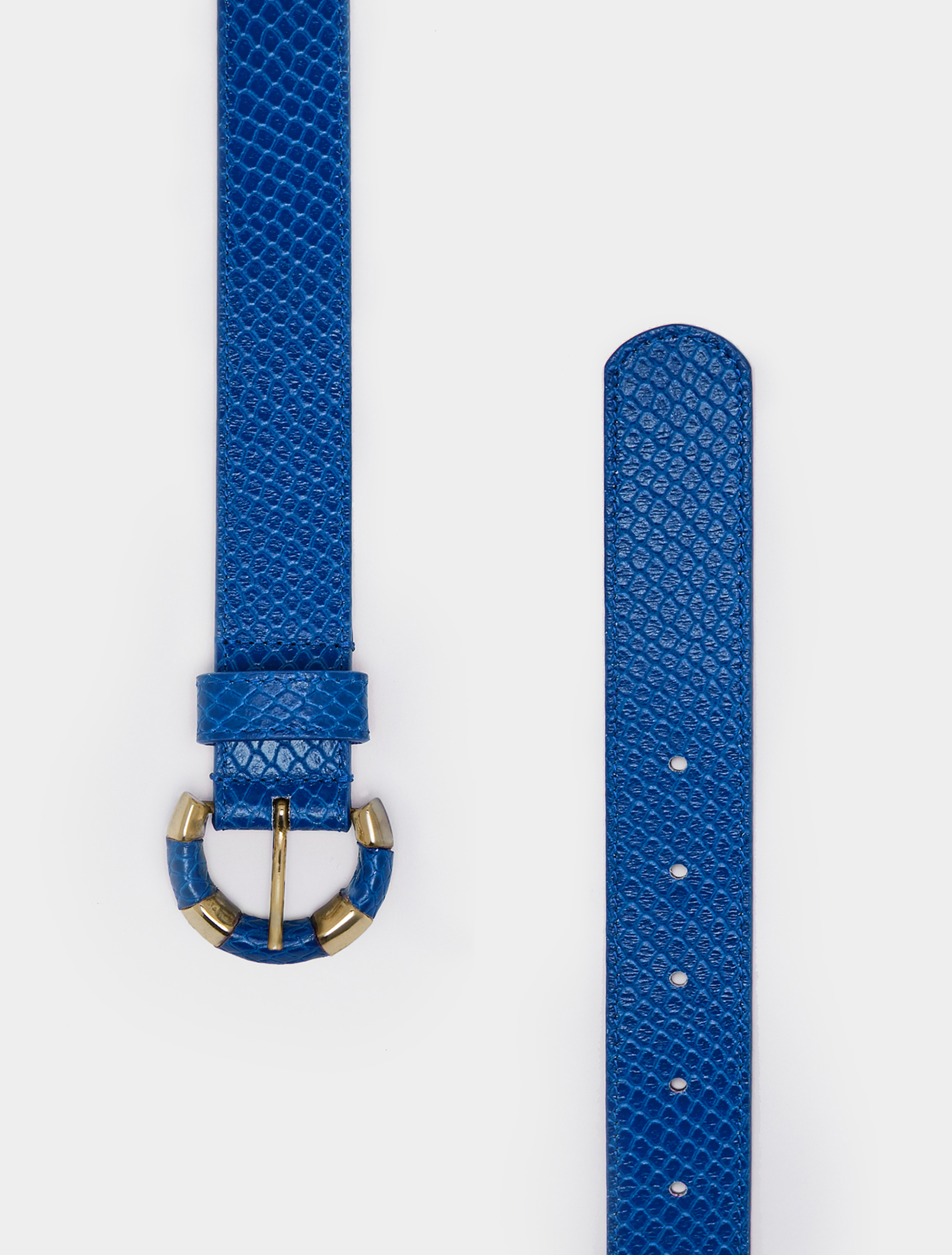Python-print leather belt, navy blue - Pennyblack Python-print leather belt - navy blue - pennyblack