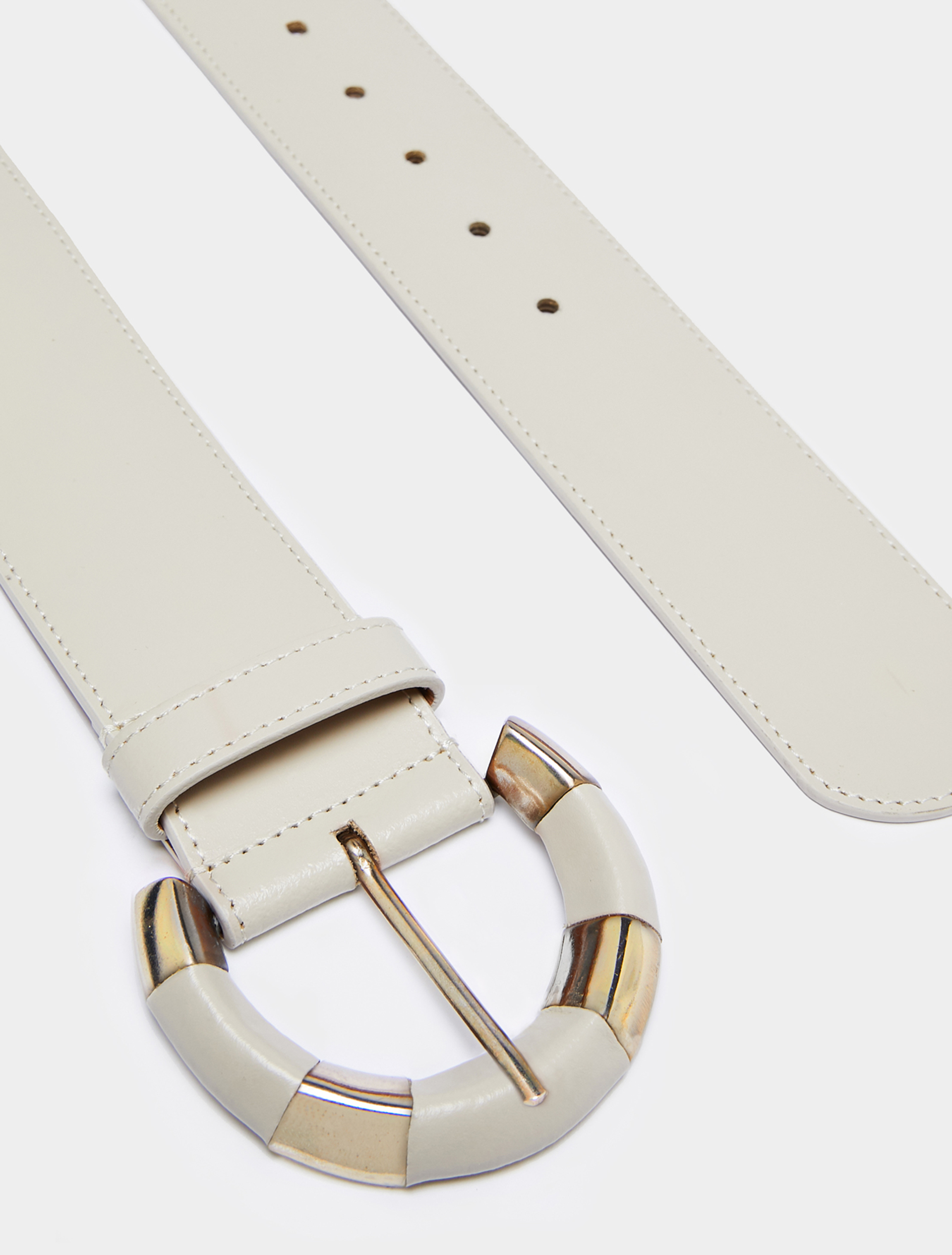 Belt with inlaid buckle, white - Pennyblack Belt with inlaid buckle - white - pennyblack
