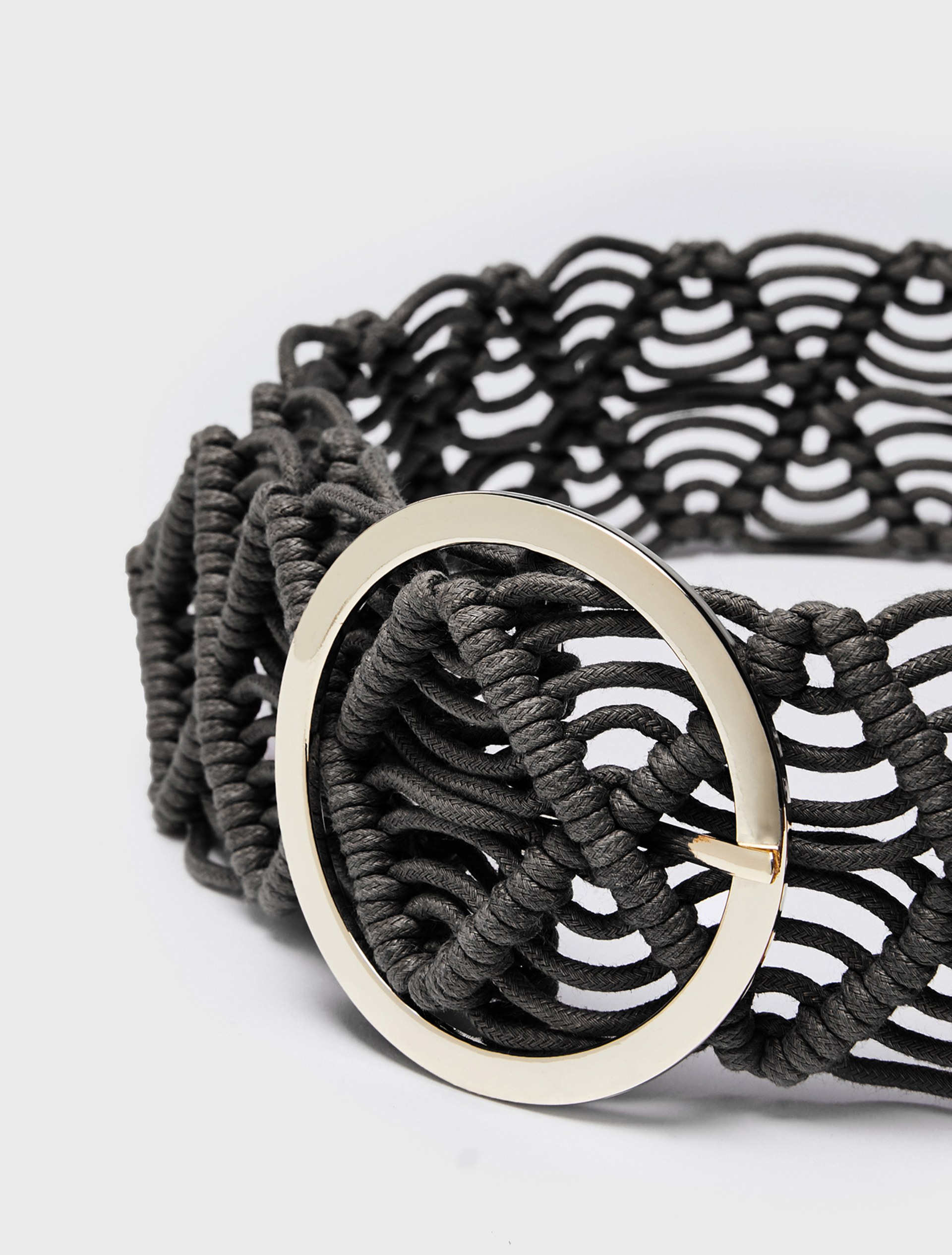 Macramé cotton belt, black - Pennyblack Macramé cotton belt - black - pennyblack