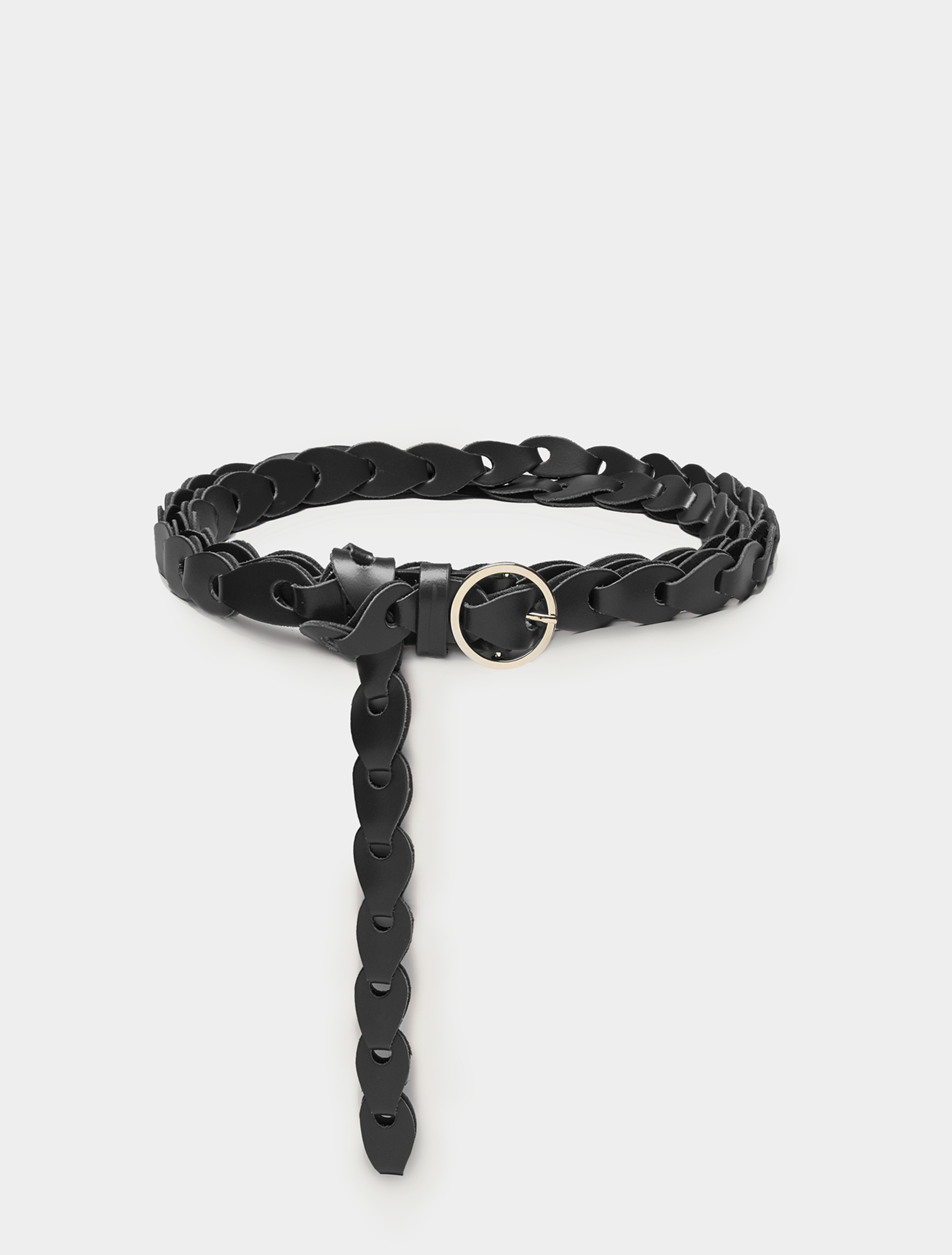 Double-strand leather belt, black - Pennyblack Double-strand leather belt - black - pennyblack
