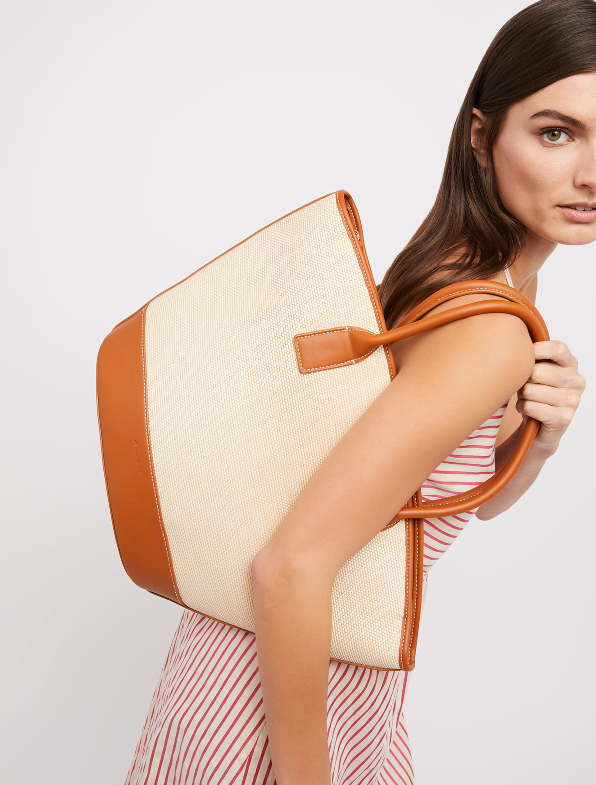 Tote bag a trapezio, cuoio - Pennyblack Tote bag a trapezio - cuoio - pennyblack