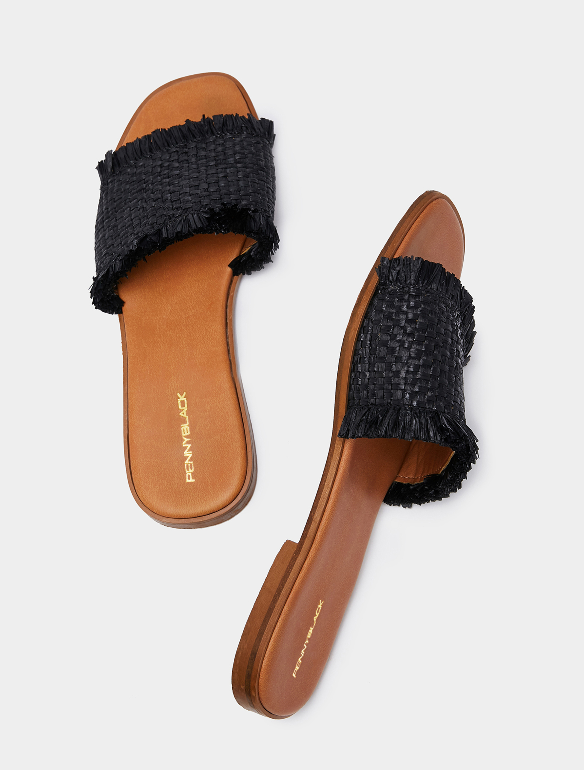 Woven sandals with fringe, black - Pennyblack Woven sandals with fringe - black - pennyblack