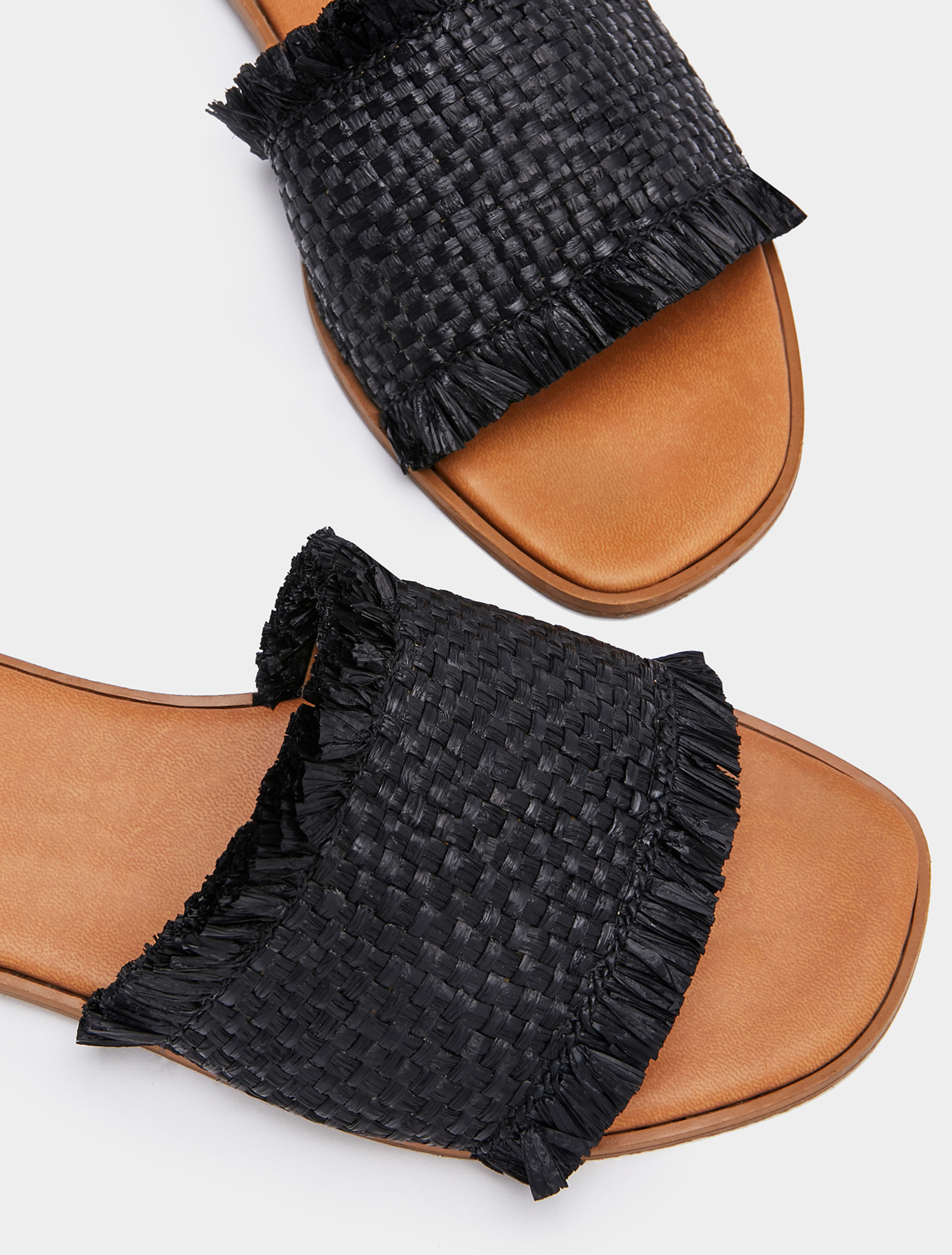 Woven sandals with fringe, black - Pennyblack Woven sandals with fringe - black - pennyblack