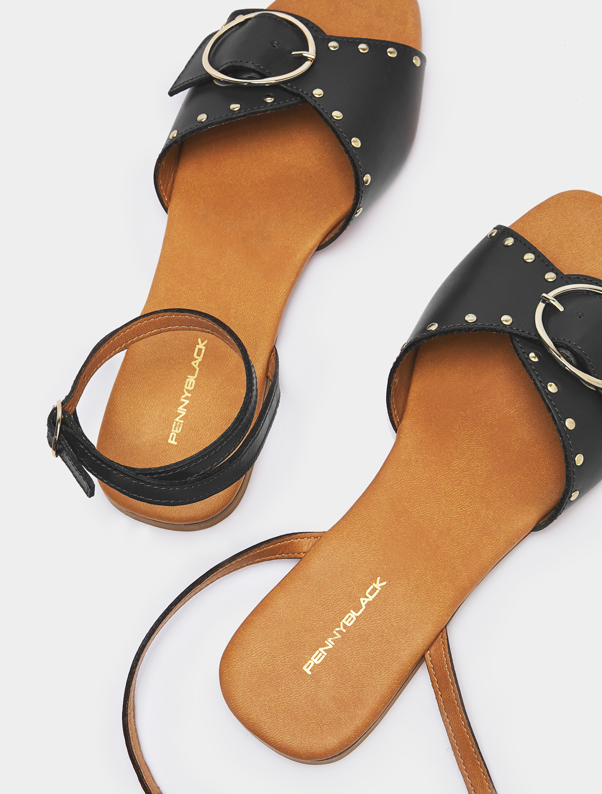 Studded leather sandals, black - Pennyblack Studded leather sandals - black - pennyblack