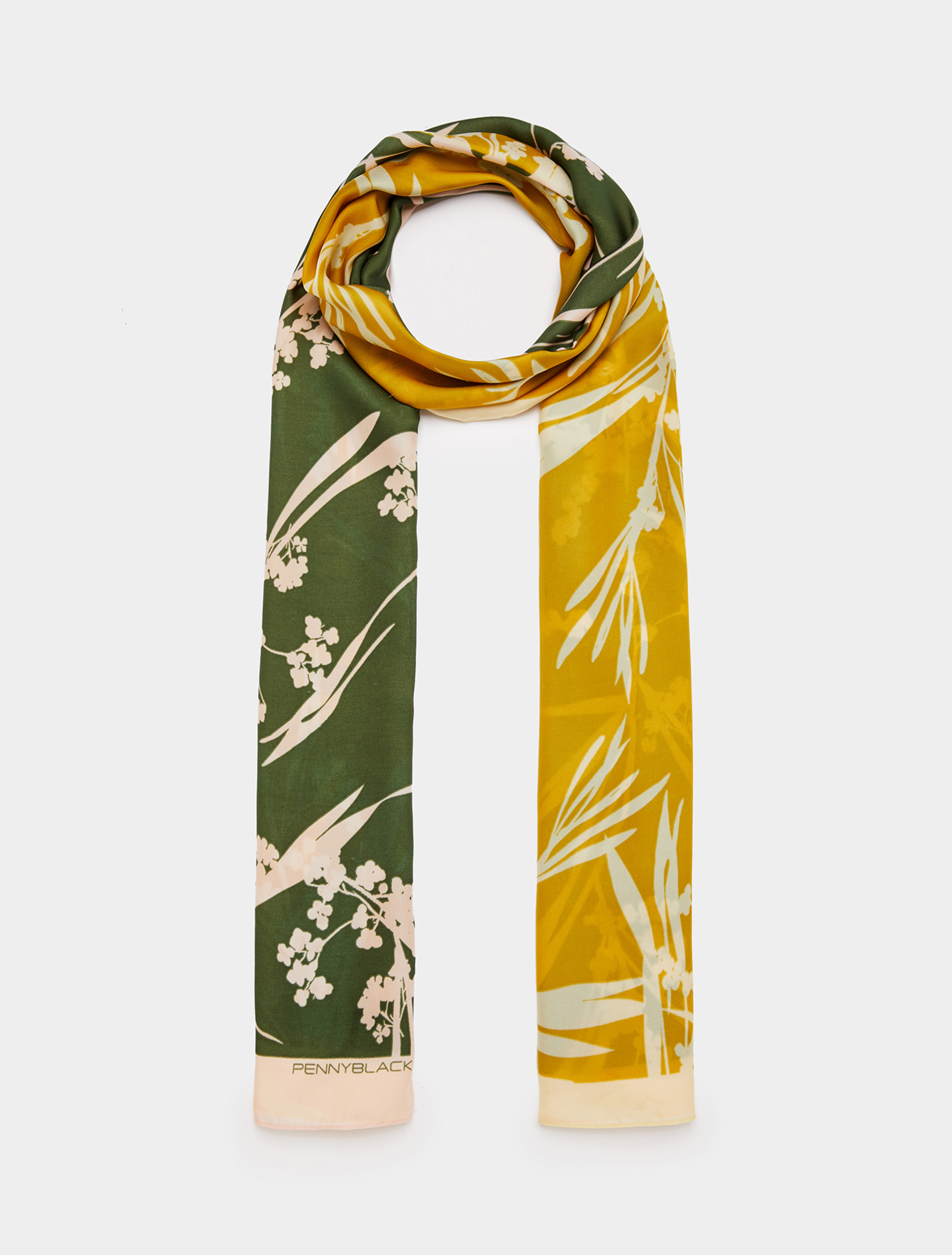 Patterned satin stole, pale yellow - Pennyblack Patterned satin stole - pale yellow - pennyblack