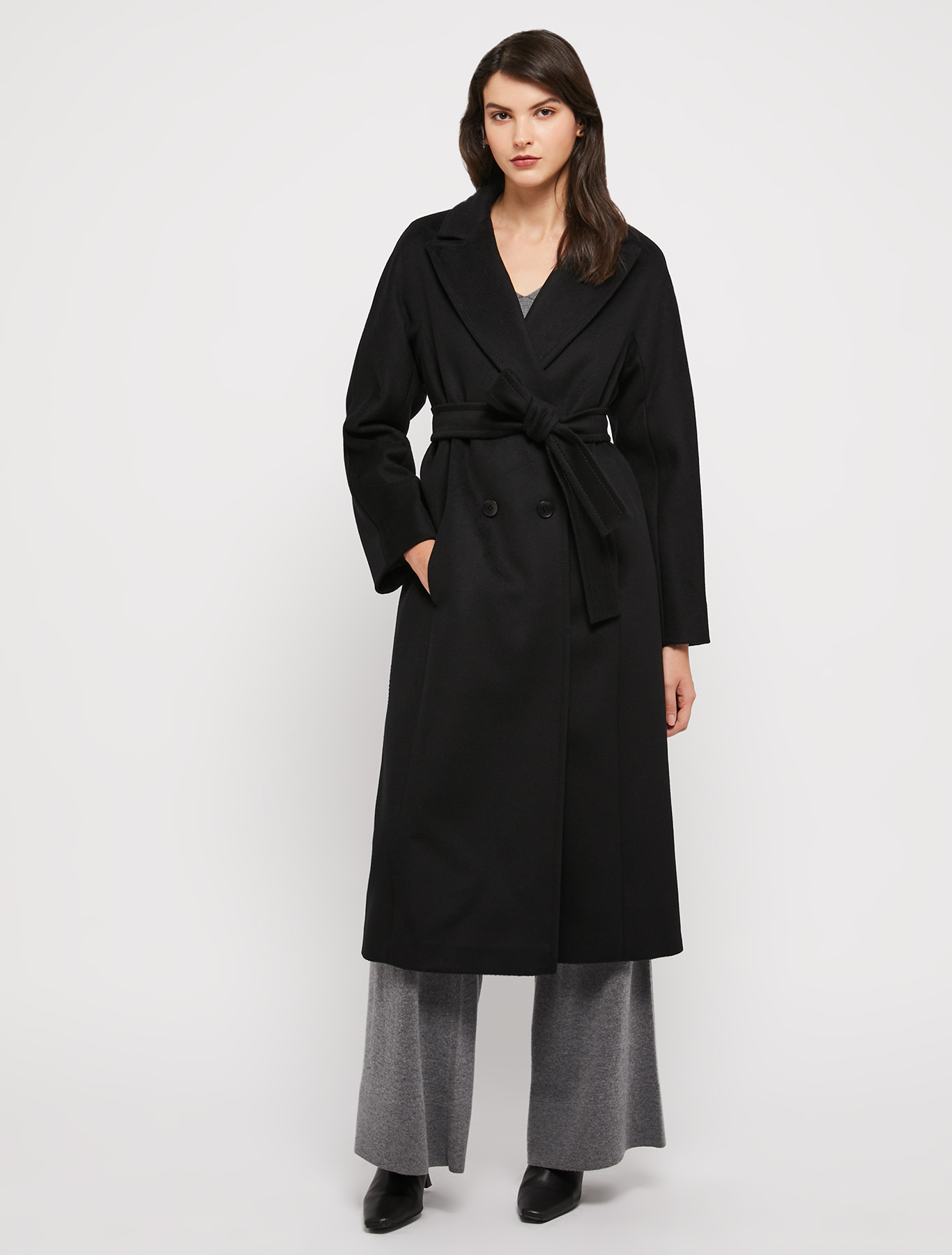 Wool drap midi coat, black | Pennyblack Wool drap midi coat - black - pennyblack