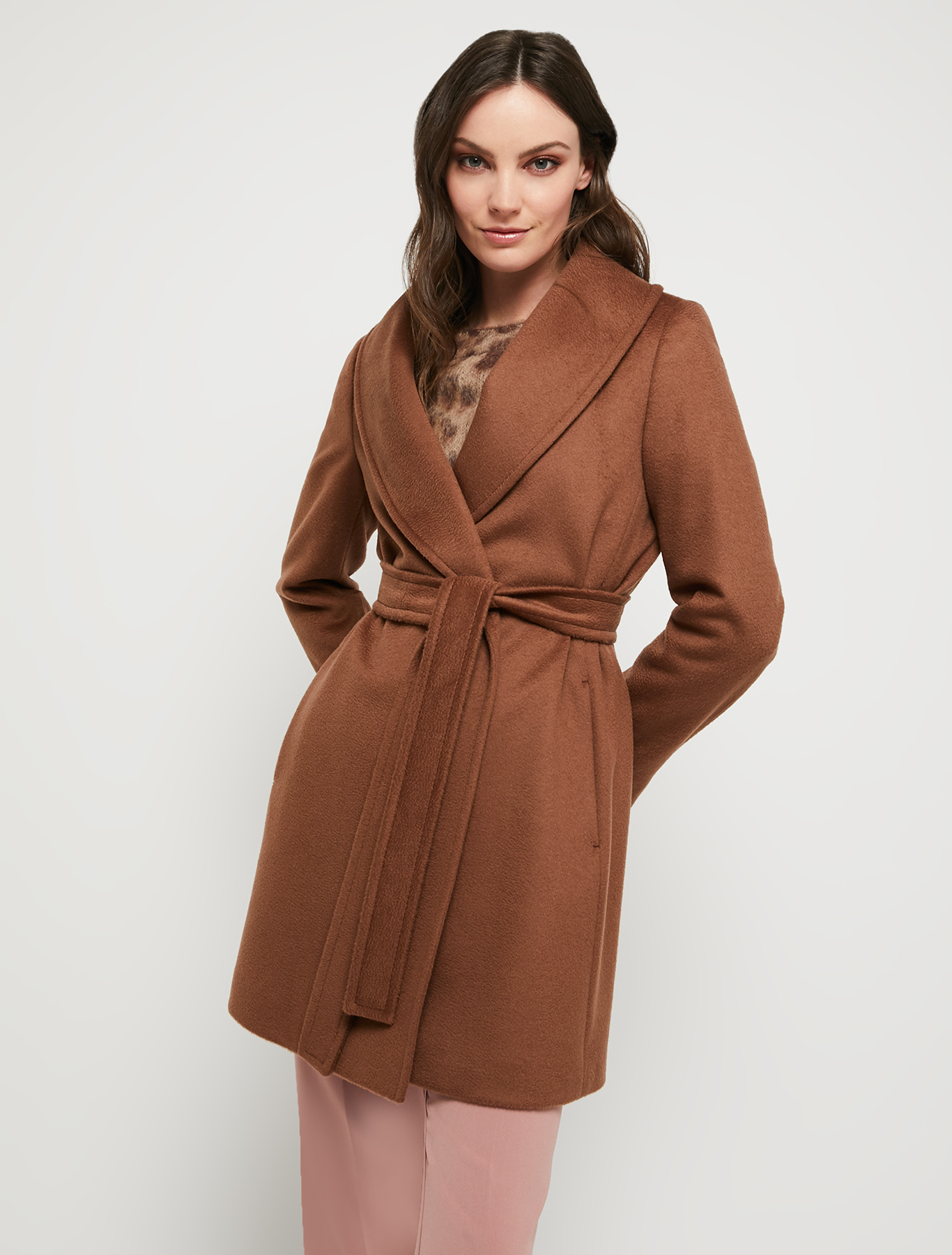 Wool drap short coat, brown - Pennyblack Wool drap short coat - brown - pennyblack