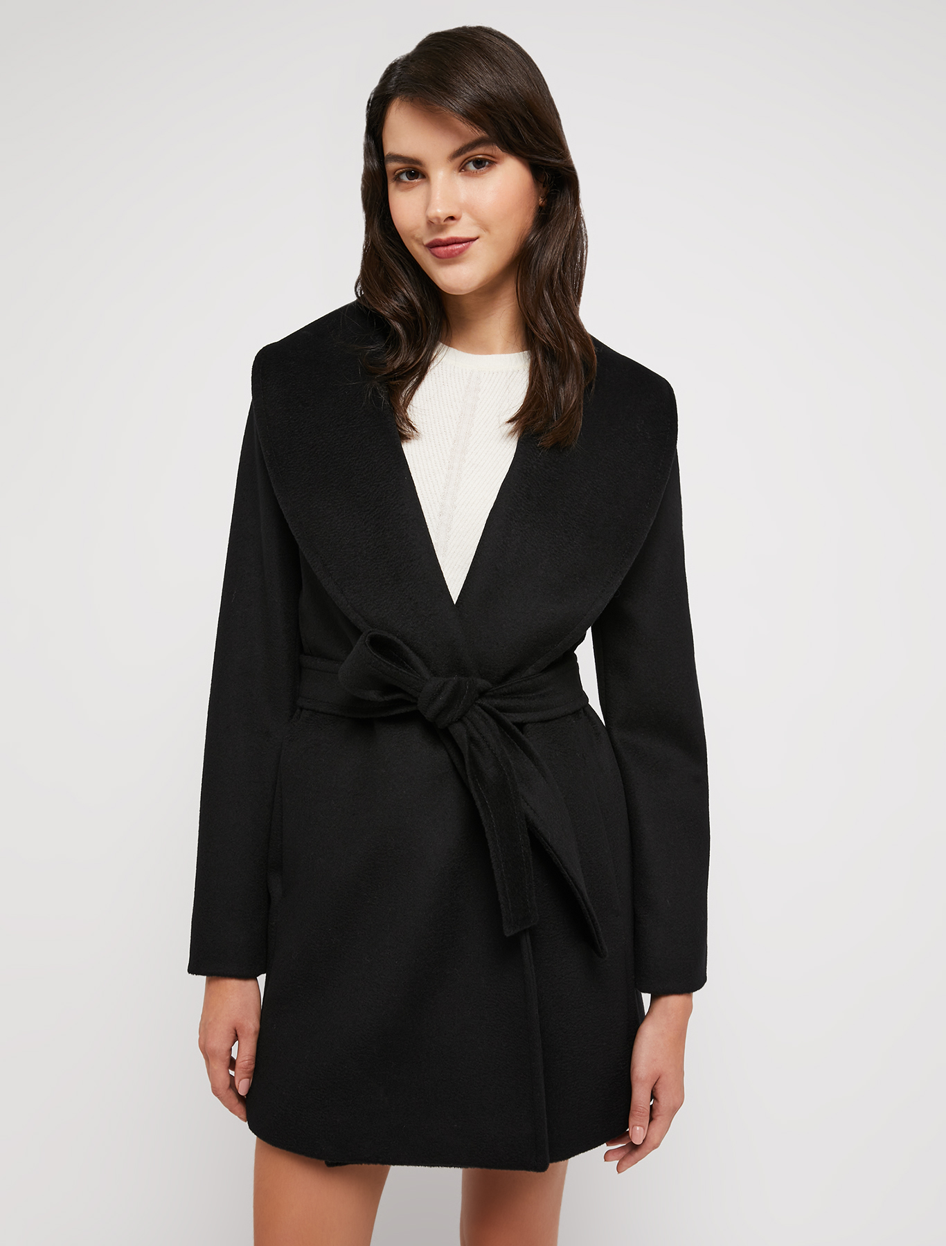 Wool drap short coat, black | Pennyblack Wool drap short coat - black - pennyblack