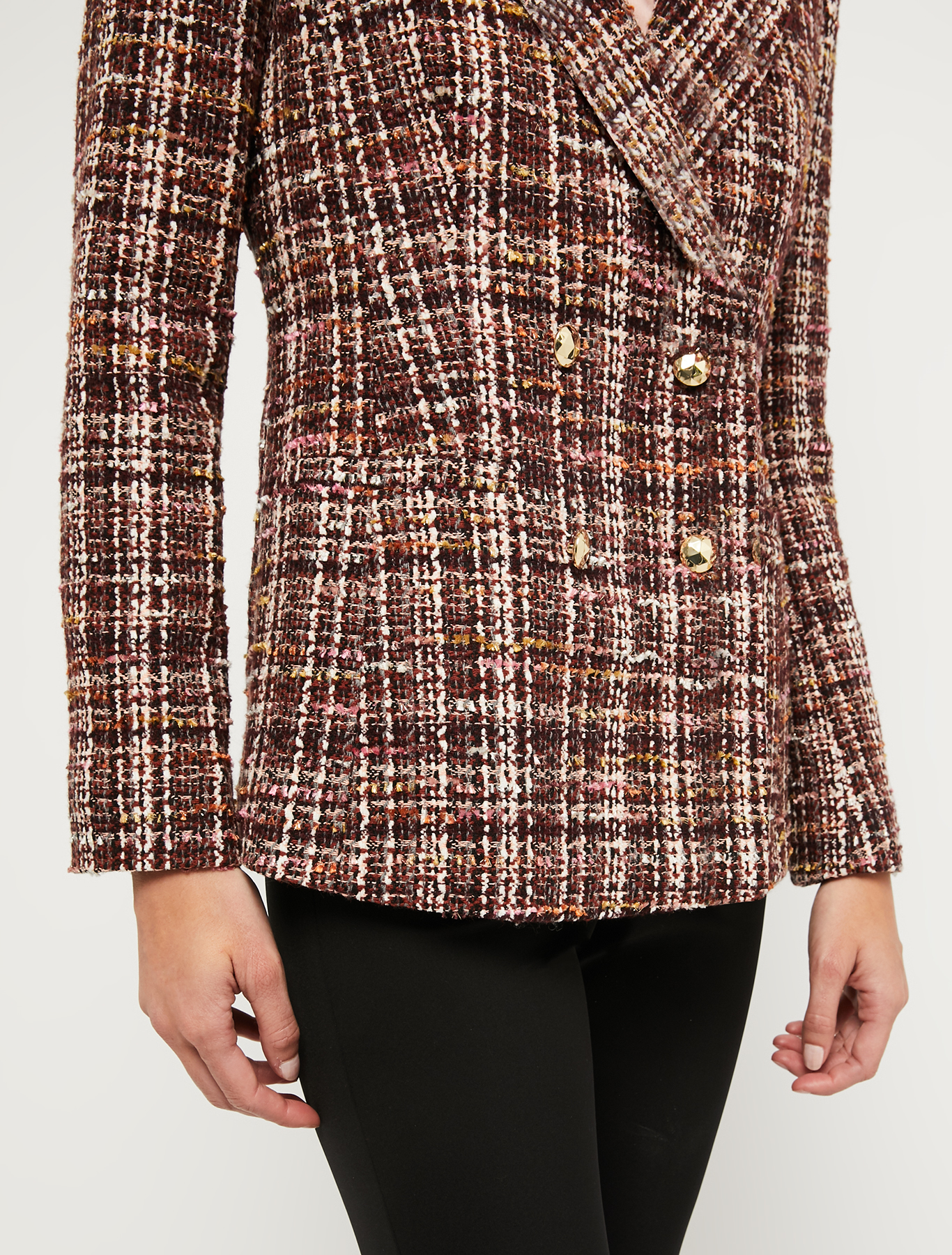 Double-breasted basketweave blazer, brown pattern - Pennyblack Double-breasted basketweave blazer - brown pattern - pennyblack