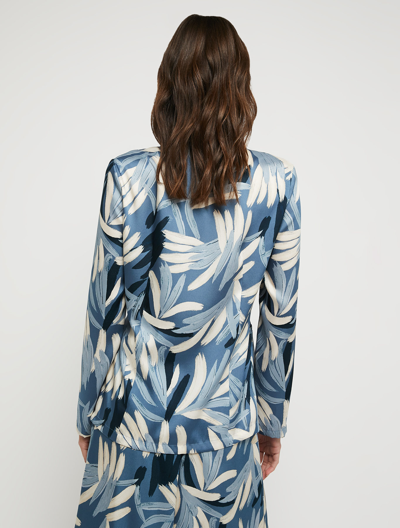 Patterned twill blazer, light blue pattern | Pennyblack Patterned twill blazer - light blue pattern - pennyblack