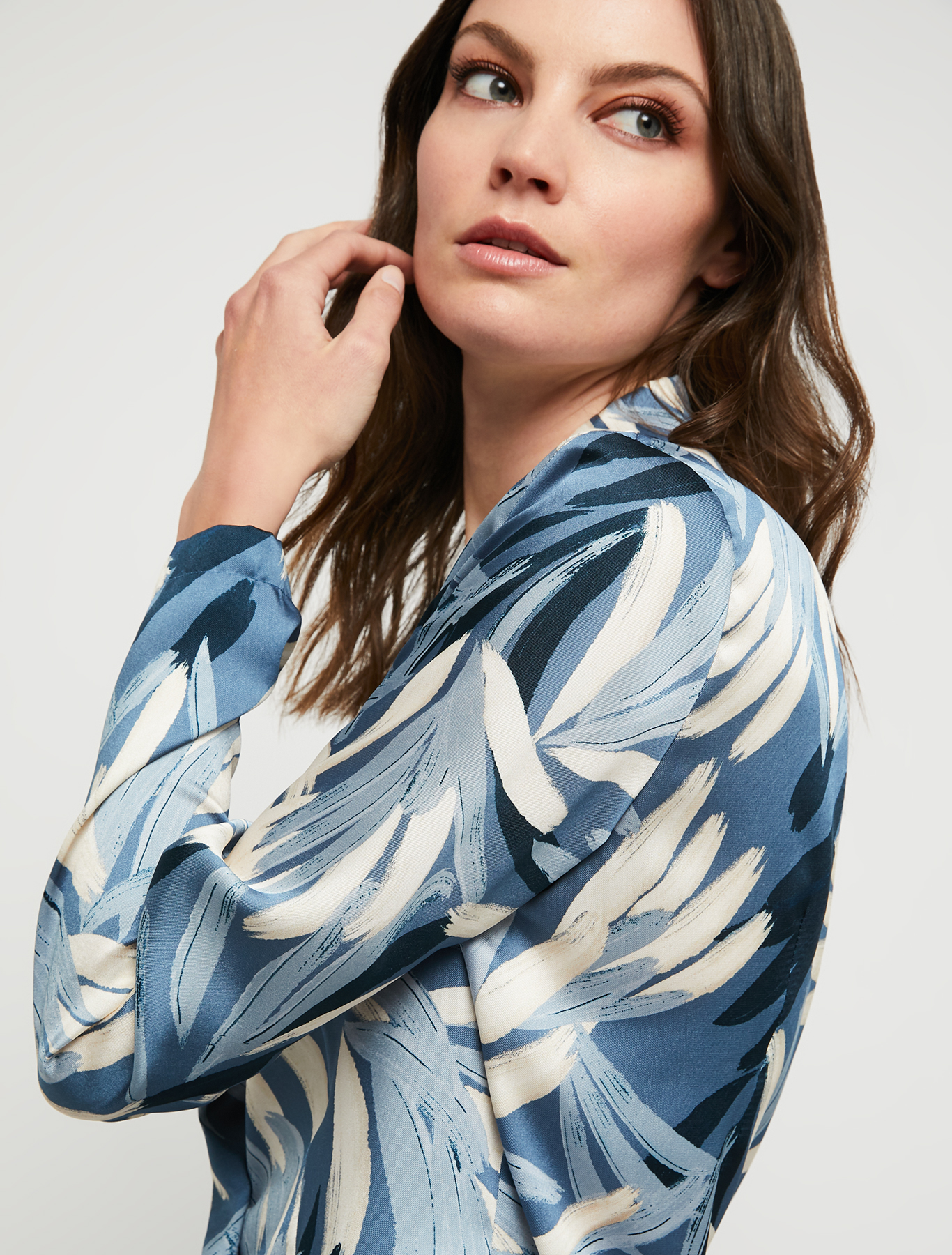 Patterned twill blazer, light blue pattern | Pennyblack Patterned twill blazer - light blue pattern - pennyblack