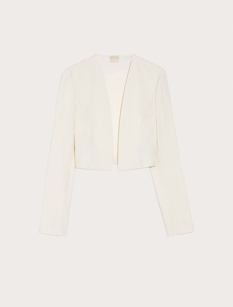 Bolero jacket in envers satin, ivory 