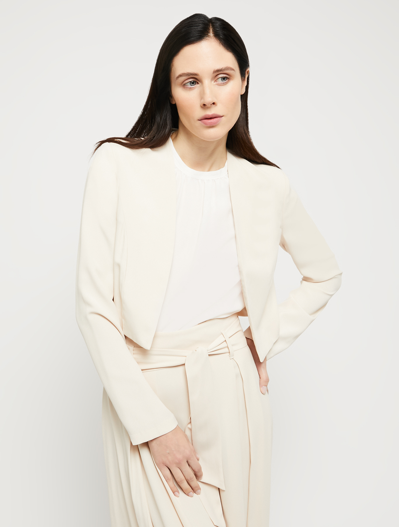 Bolero jacket in envers satin, ivory | Pennyblack Bolero jacket in envers satin - ivory - pennyblack