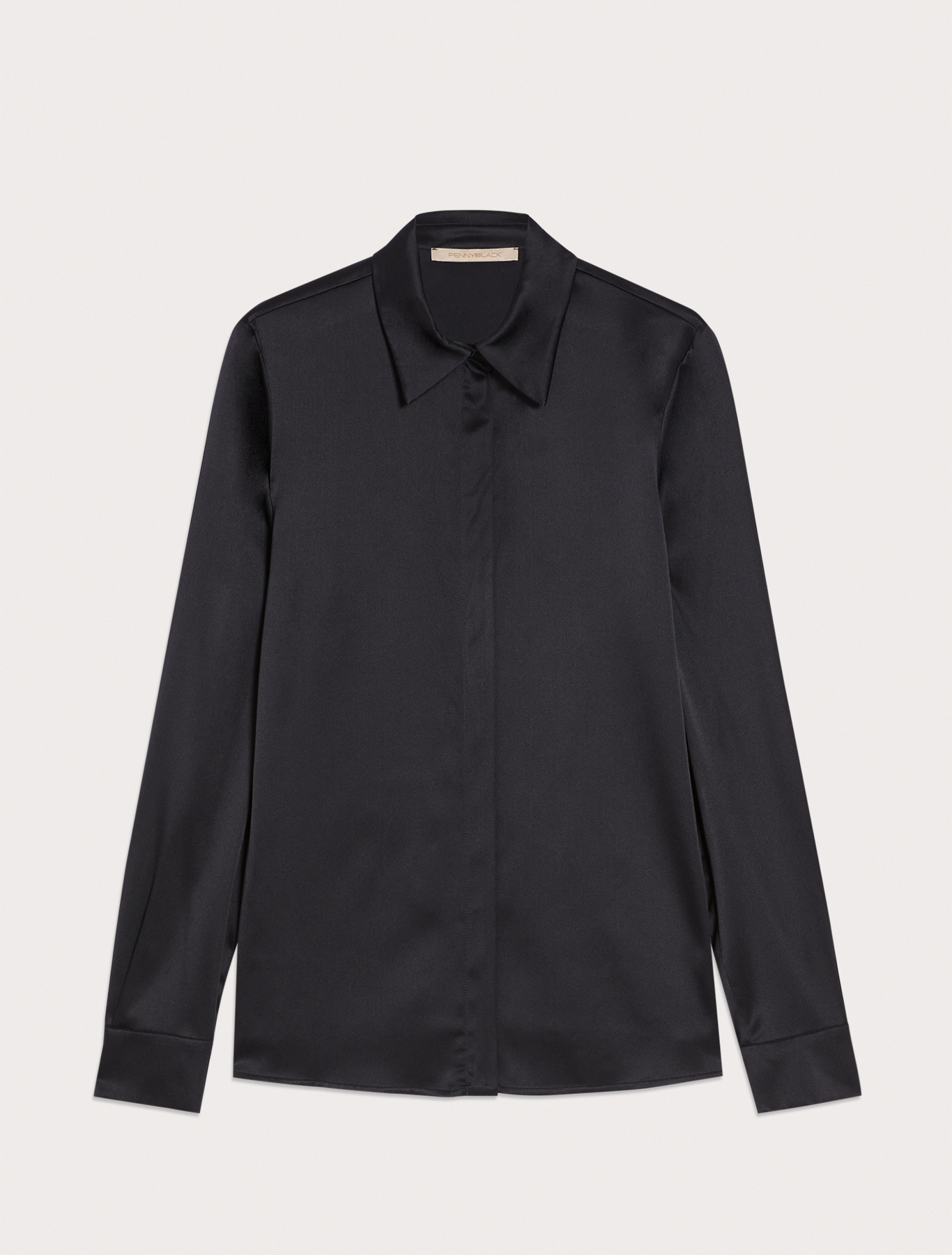 Silk satin shirt, black | Pennyblack Silk satin shirt - black - pennyblack