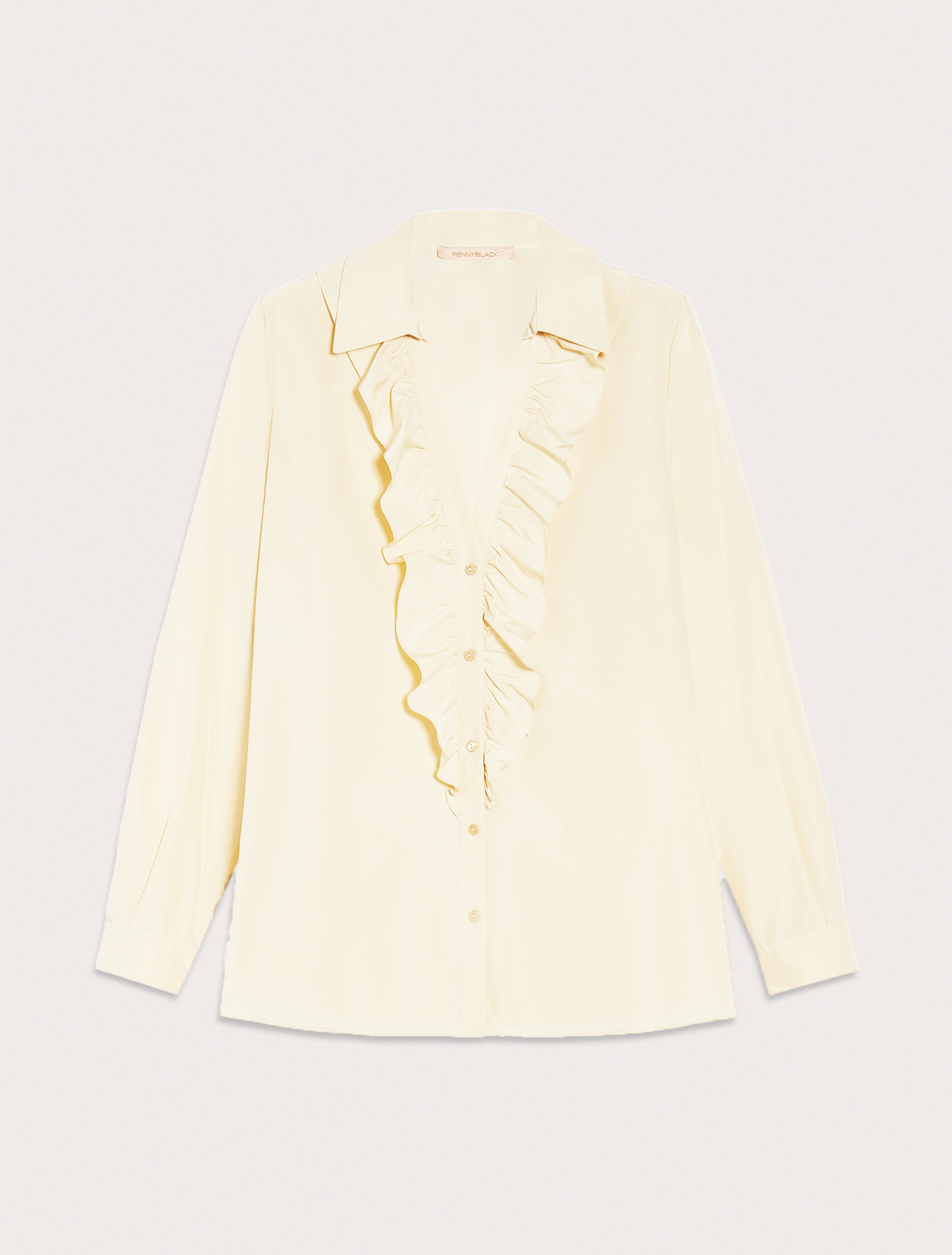 Taffeta shirt with ruffles, ivory | Pennyblack Taffeta shirt with ruffles - ivory - pennyblack