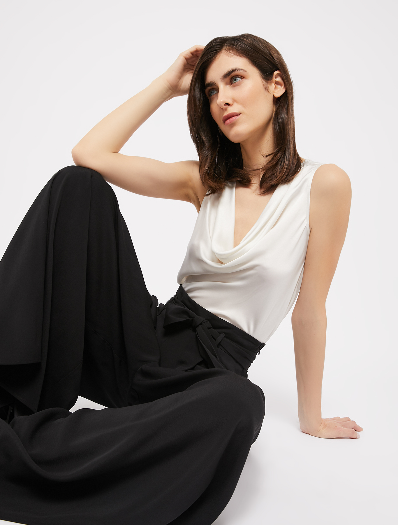 Envers satin wide-leg trousers, black | Pennyblack Envers satin wide-leg trousers - black - pennyblack
