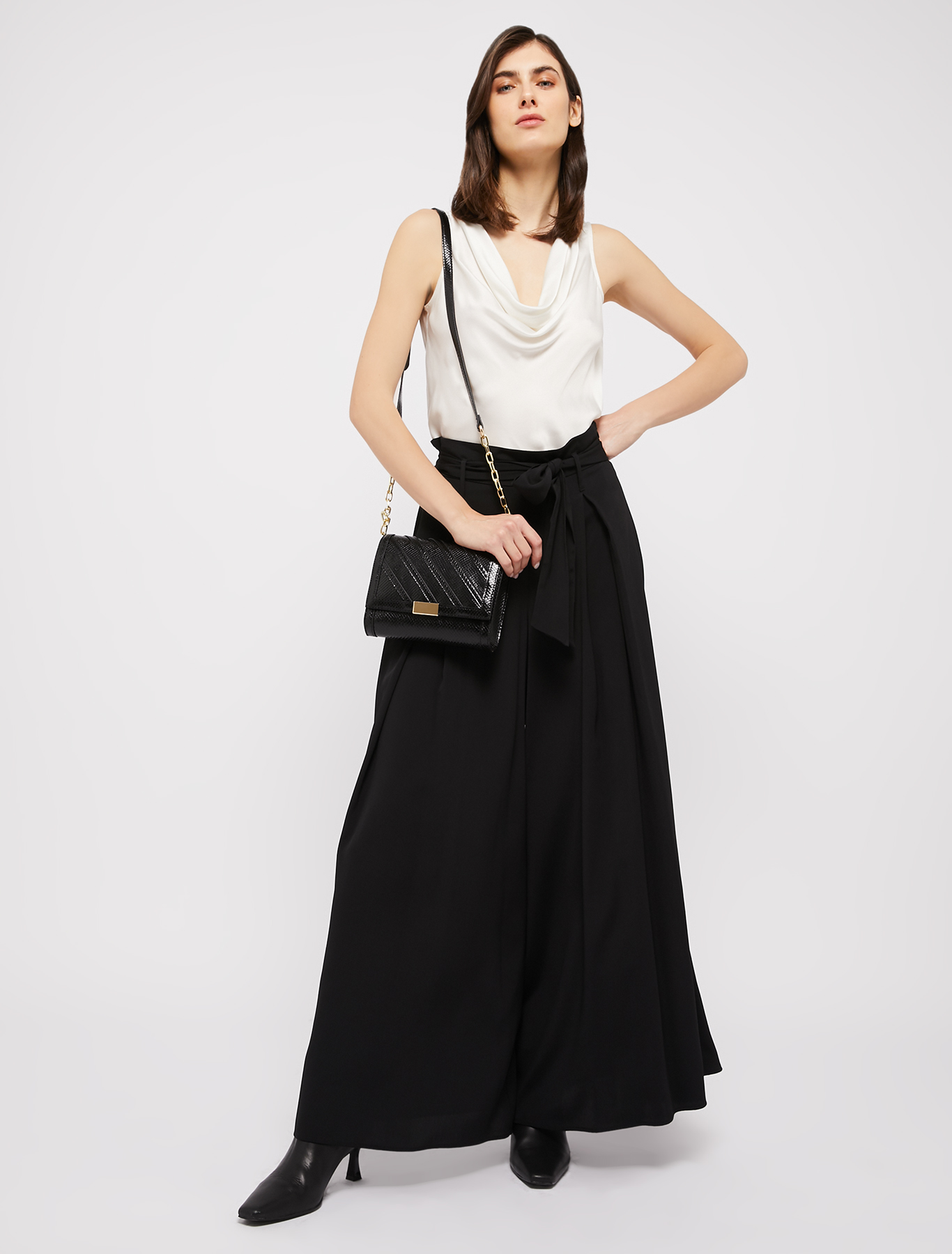 Envers satin wide-leg trousers, black | Pennyblack Envers satin wide-leg trousers - black - pennyblack