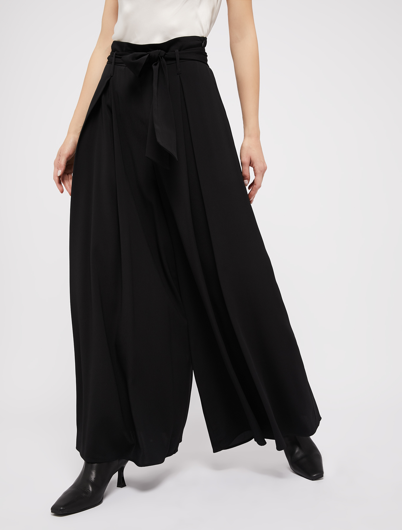 Envers satin wide-leg trousers, black | Pennyblack Envers satin wide-leg trousers - black - pennyblack