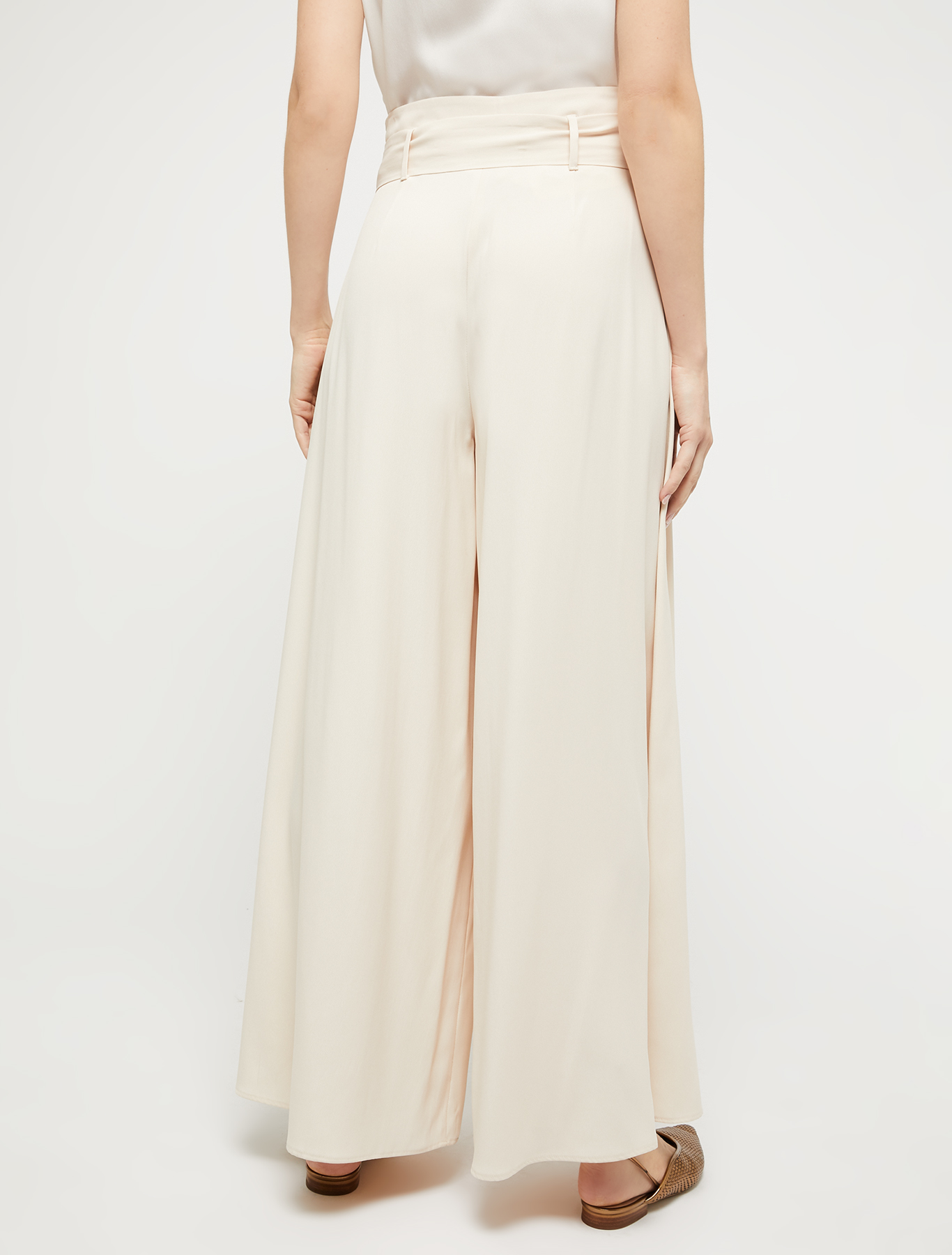 Envers satin wide-leg trousers, ivory | Pennyblack Envers satin wide-leg trousers - ivory - pennyblack