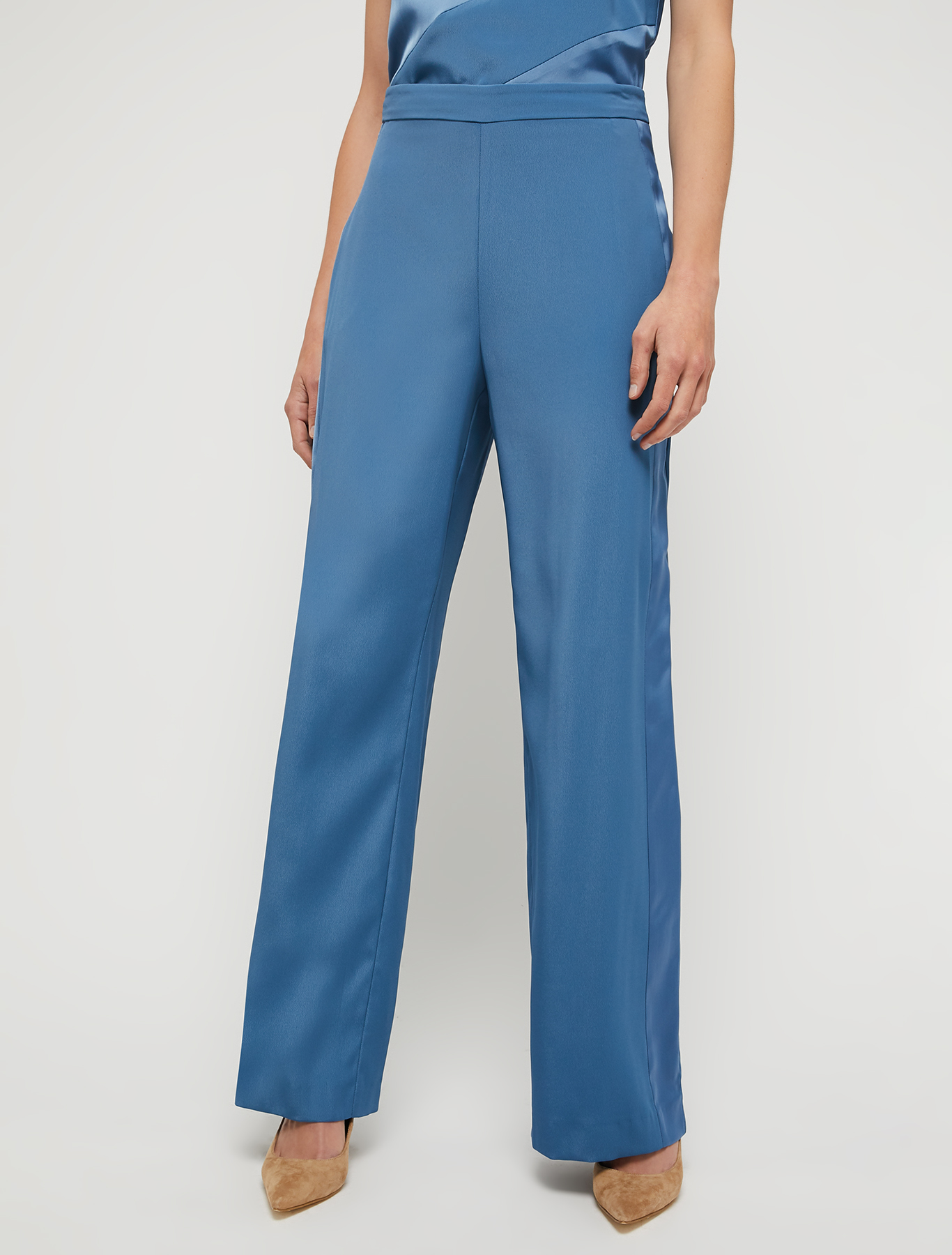 Envers satin trousers, air force blue | Pennyblack Envers satin trousers - air force blue - pennyblack