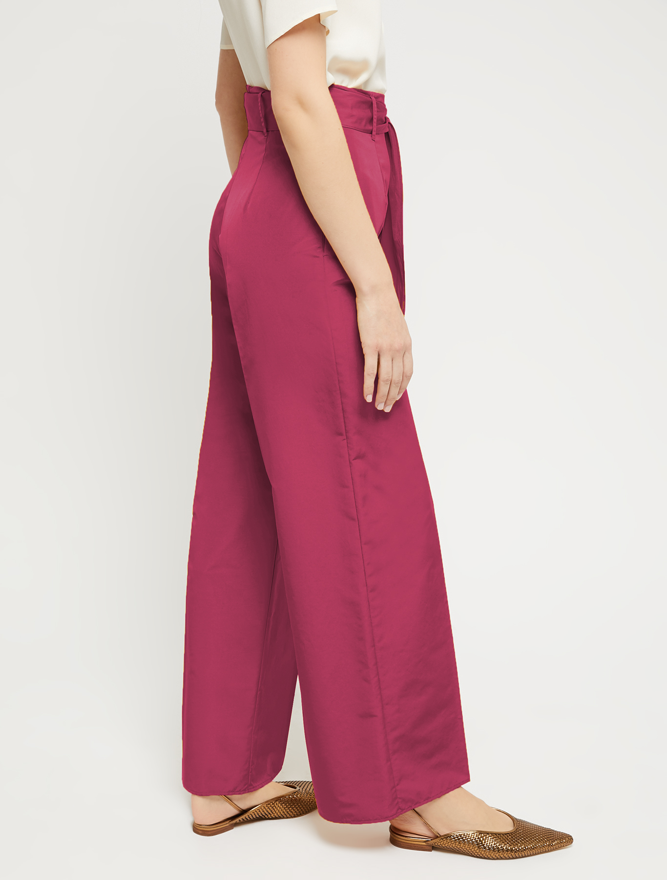 Wide-leg taffeta trousers, plum | Pennyblack Wide-leg taffeta trousers - plum - pennyblack