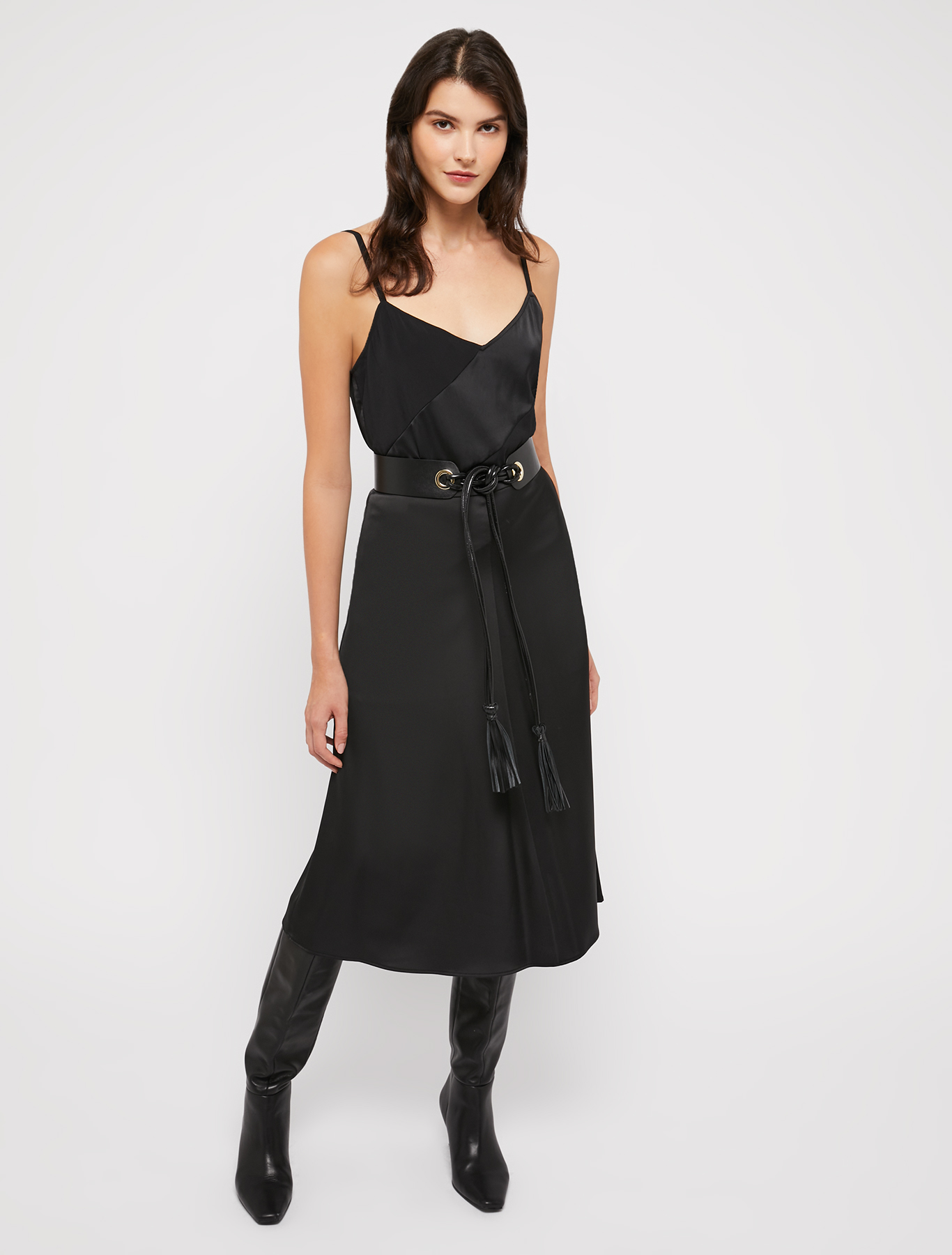 Top in envers satin with inlay, black | Pennyblack Top in envers satin with inlay - black - pennyblack