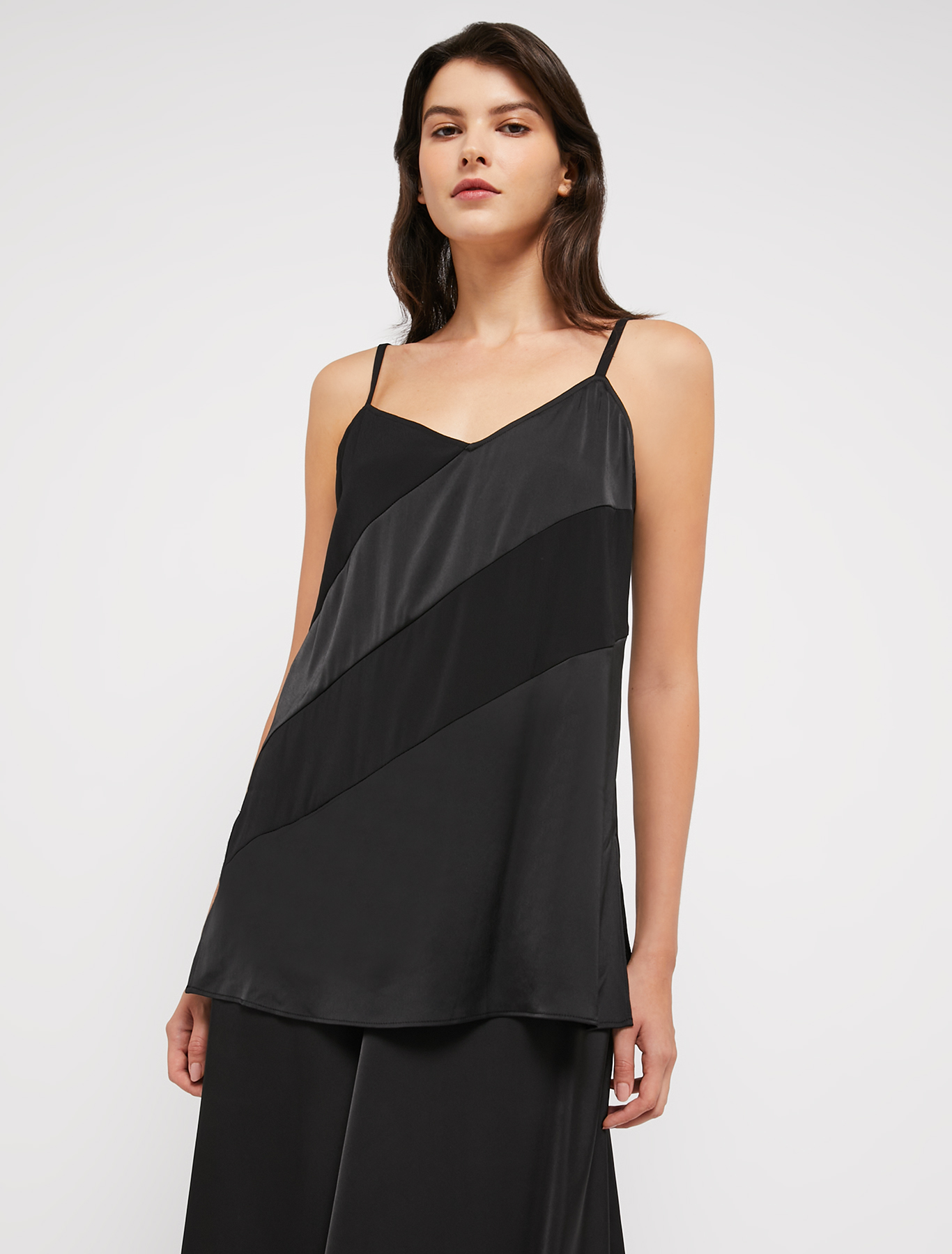 Top in envers satin with inlay, black | Pennyblack Top in envers satin with inlay - black - pennyblack