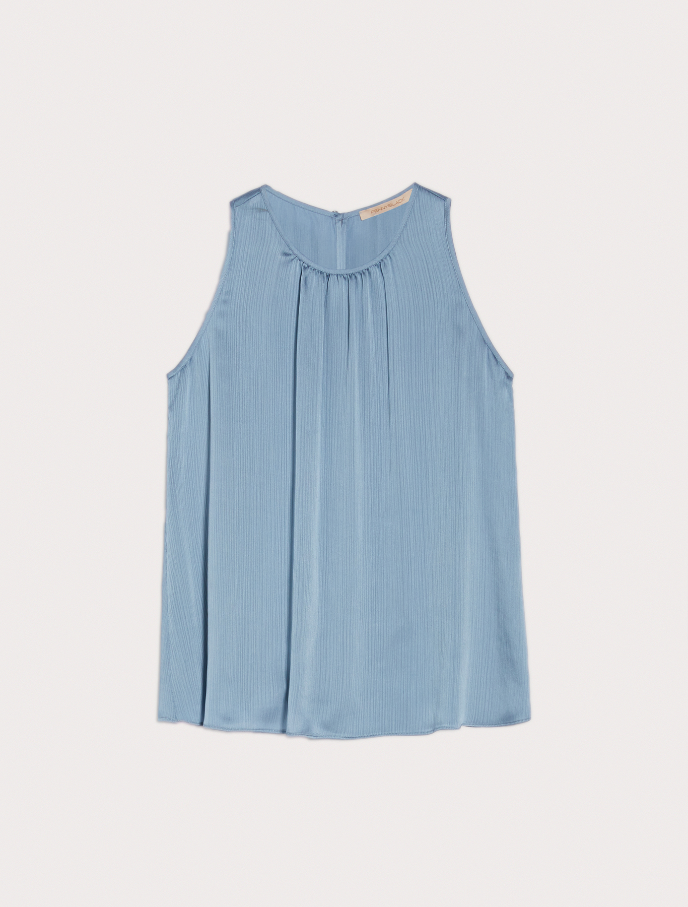 Top in raso crépon, azzurro - Pennyblack Top in raso crépon - azzurro - pennyblack