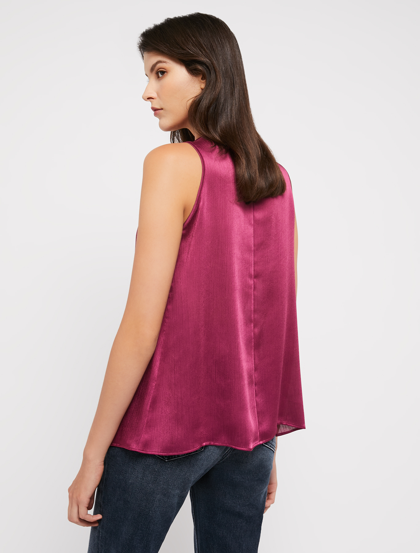Crépon satin top, plum | Pennyblack Crépon satin top - plum - pennyblack