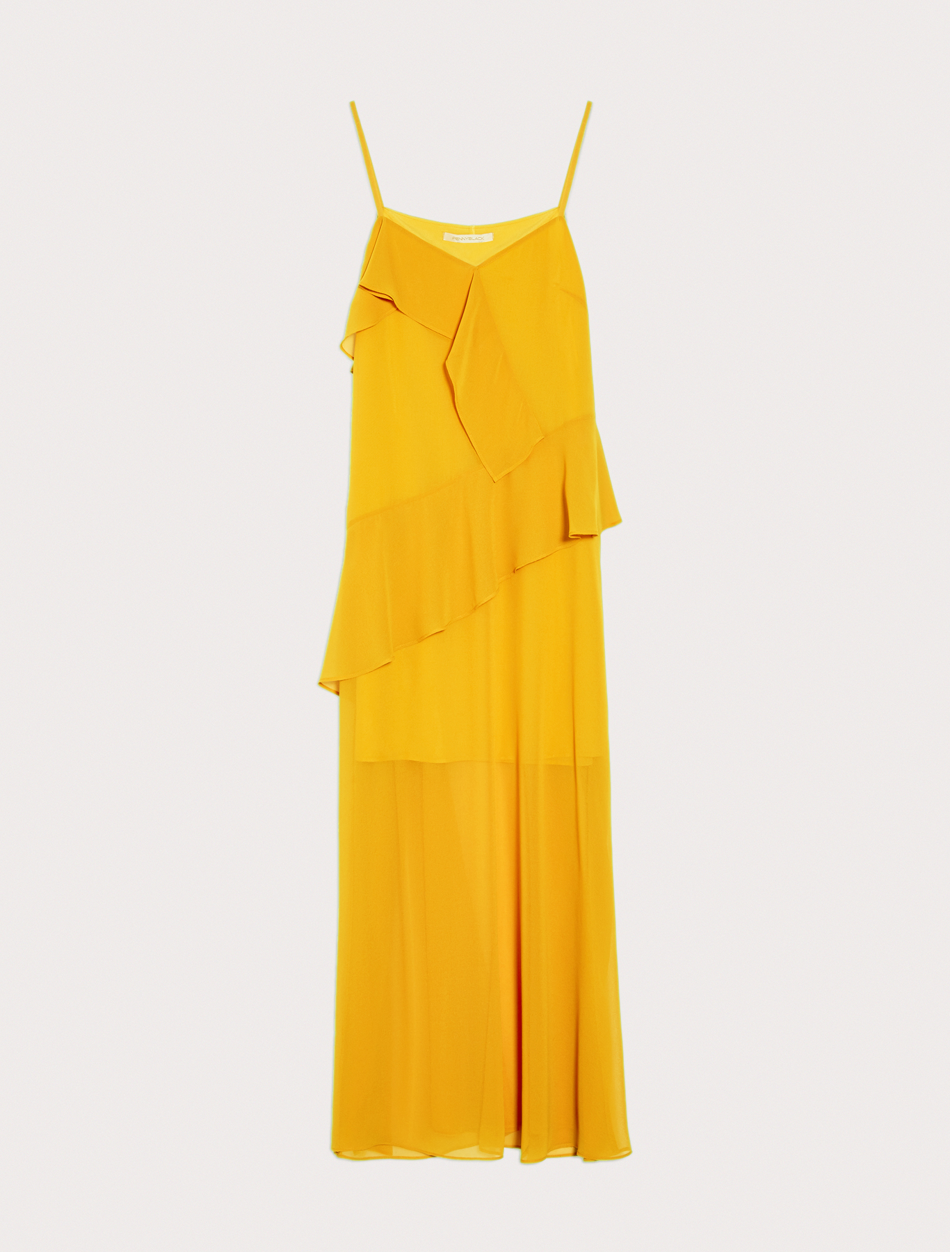 Georgette dress with flounce, mustard - Pennyblack Georgette dress with flounce - mustard - pennyblack