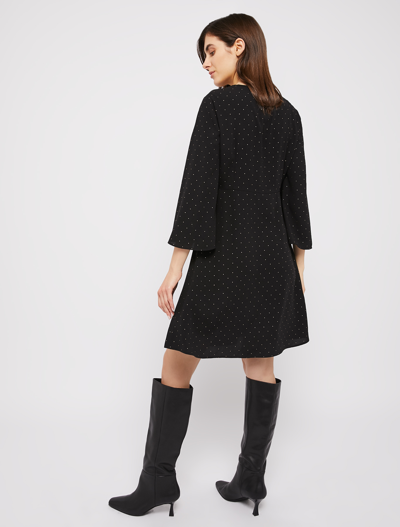 Dress with micro studs, black pattern | Pennyblack Dress with micro studs - black pattern - pennyblack
